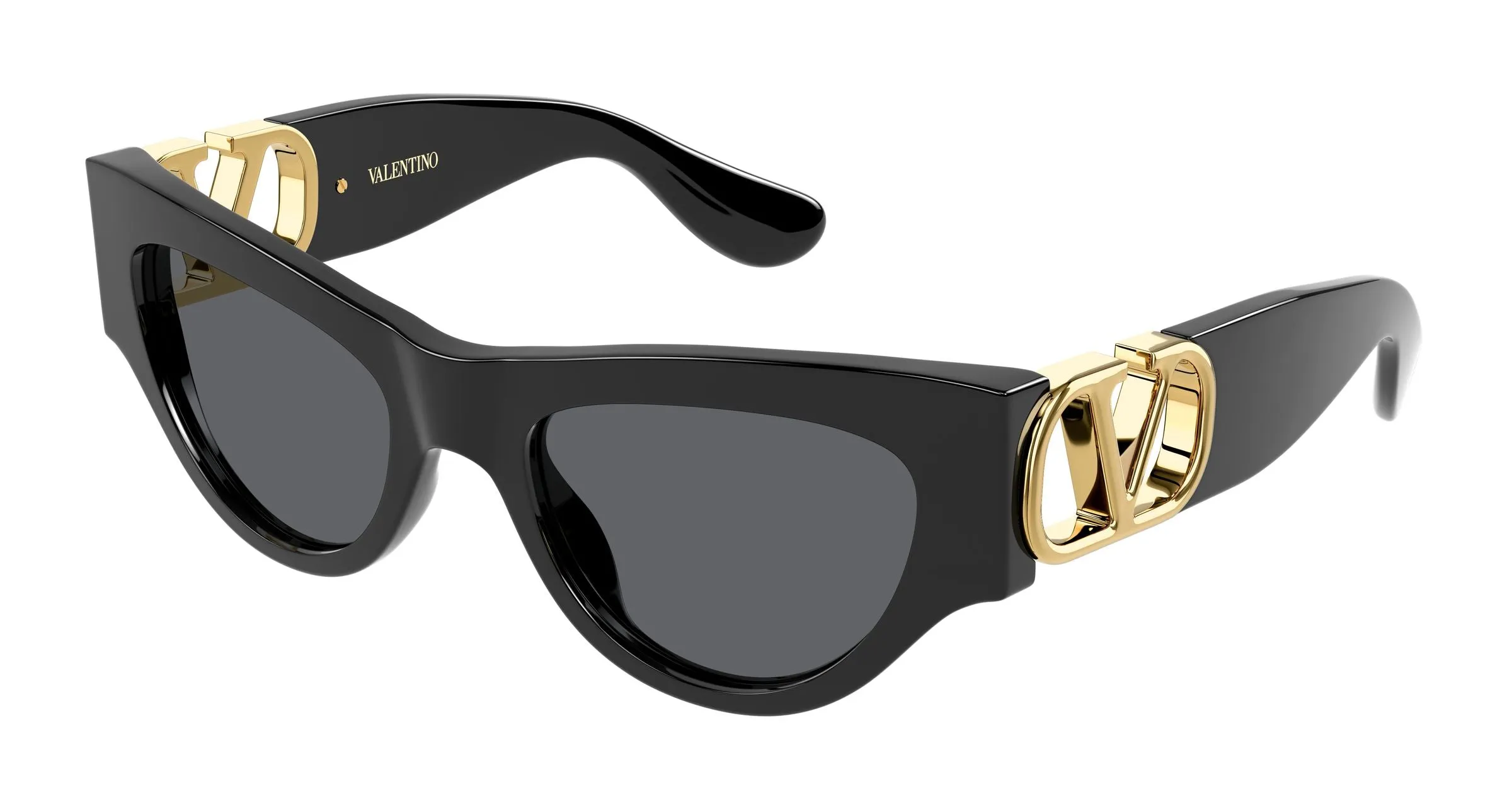 Valentino VG0053S 001 Occhiali da sole Acetato Nero Grigio Cat Eye - immagine 1