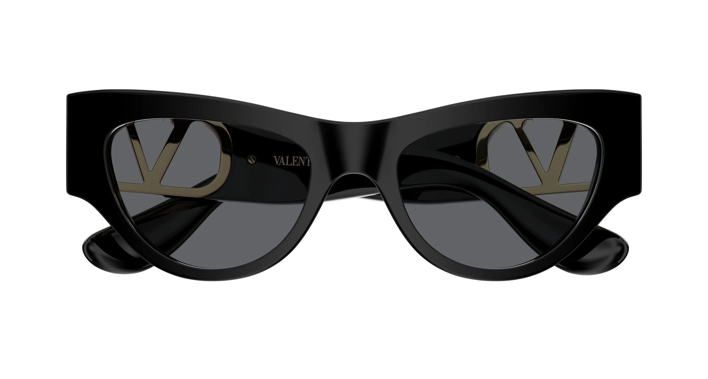 Valentino VG0053S 001 Occhiali da sole Acetato Nero Grigio Cat Eye - immagine 2