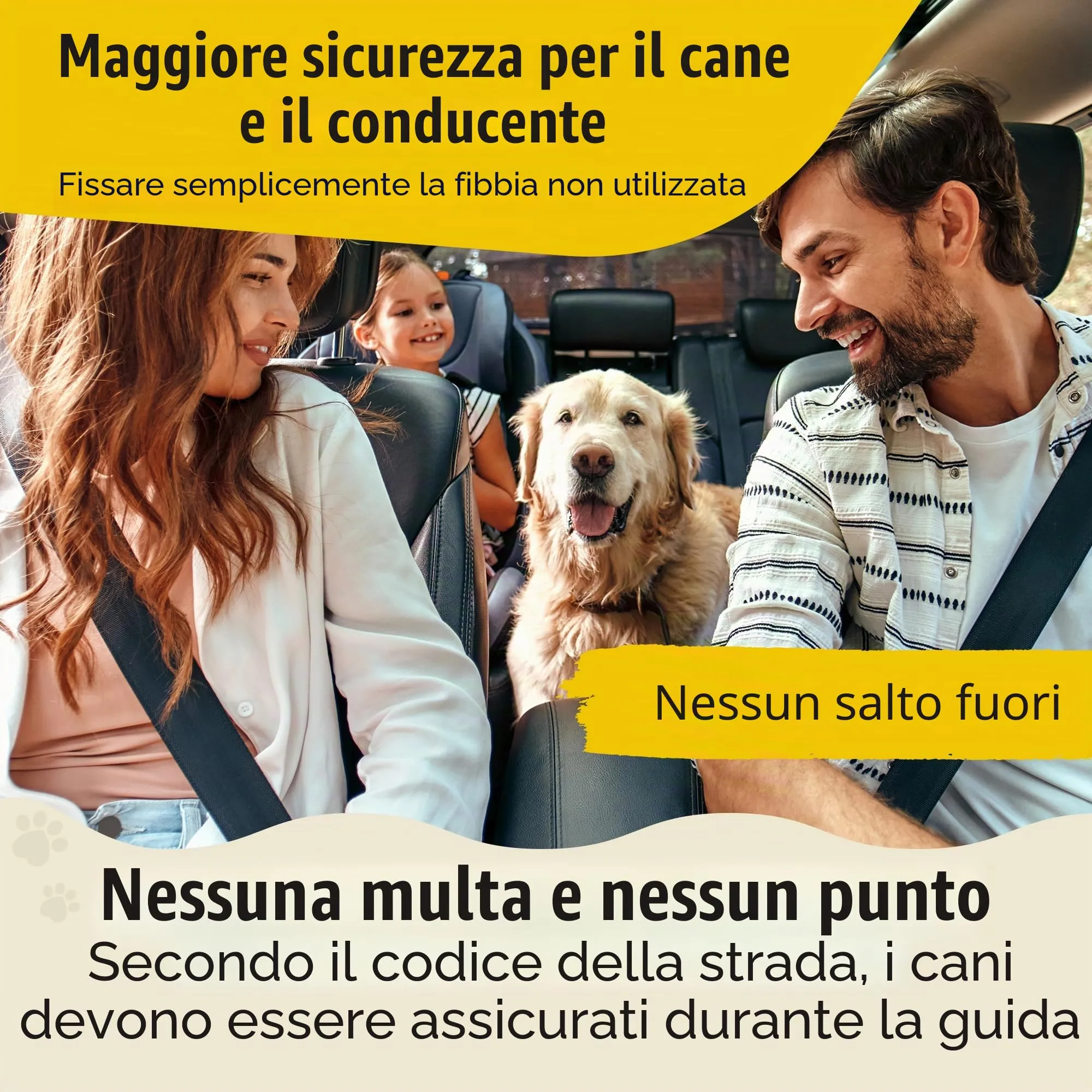 Hundefreund Cintura di Sicurezza per Cani – Cintura Regolabile per Cani Piccoli con Ammortizzatore – Cintura di Sicurezza Extra Robusta per Tutti i Tipi di Auto (Rosso) - immagine 6