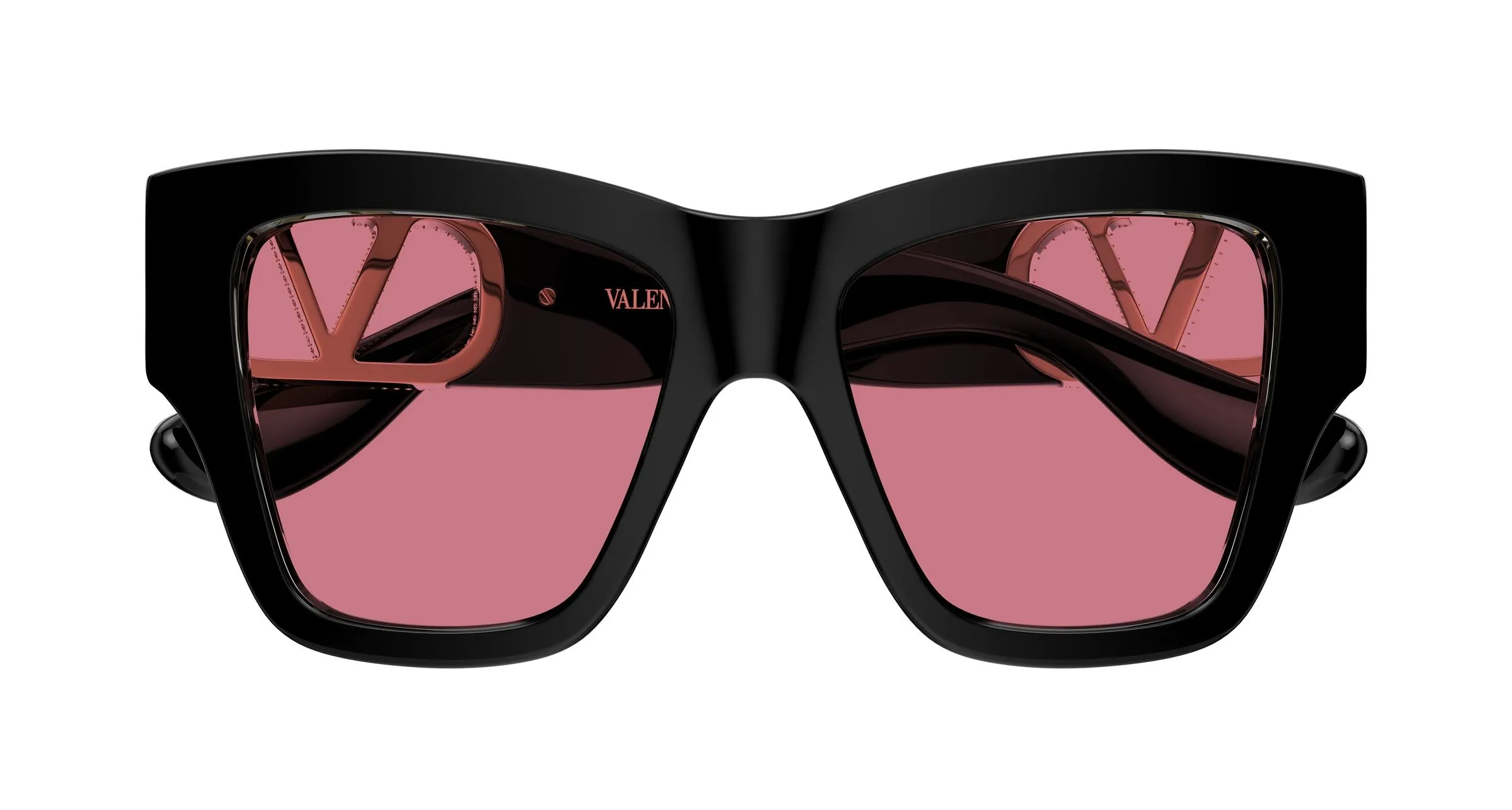 Valentino VG0052S 002 Occhiali da sole Acetato Nero Rosso Farfalla - immagine 2