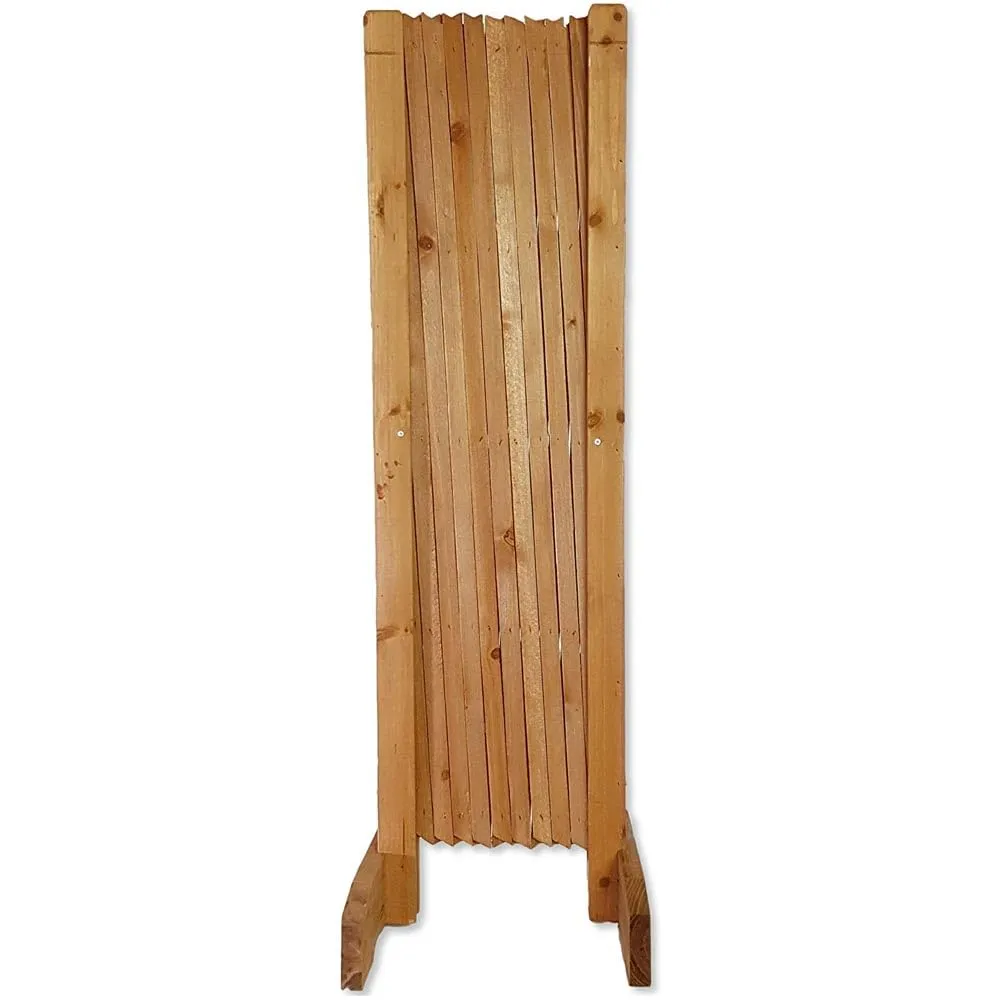 BAKAJI Cancelletto per Animali Domestici Retrattile, Cancello per Cani e Gatti Pieghevole, Divisorio di Sicurezza in Legno Naturale, Recinzione Richiudibile Salvaspazio, 90 x 30 x 117 cm ca. - immagine 3