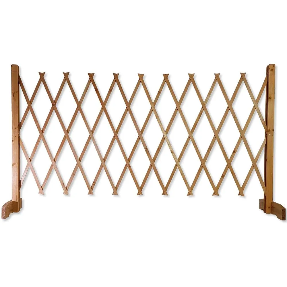 BAKAJI Cancelletto per Animali Domestici Retrattile, Cancello per Cani e Gatti Pieghevole, Divisorio di Sicurezza in Legno Naturale, Recinzione Richiudibile Salvaspazio, 90 x 30 x 117 cm ca. - immagine 4