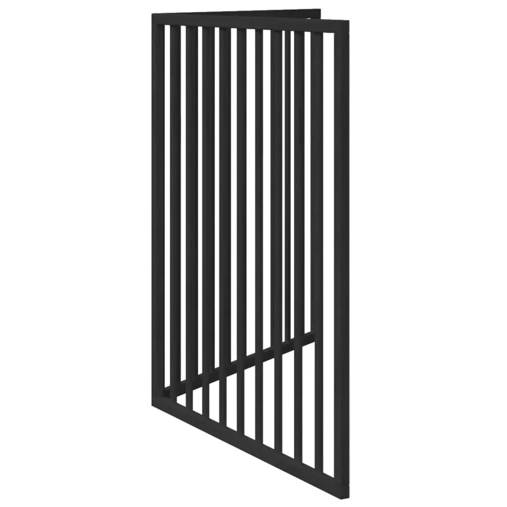 vidaXL Cancelletto per cani pieghevole 2 pannelli nero 160 cm in legno di - immagine 7