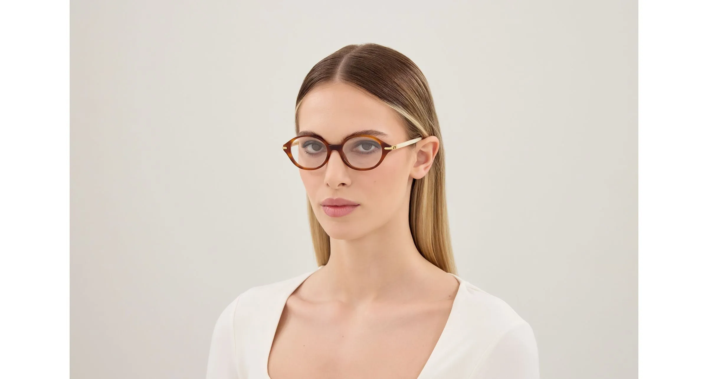 Valentino VG0049O 003 Montature da vista Acetato Havana Trasparente Rotonda - immagine 2