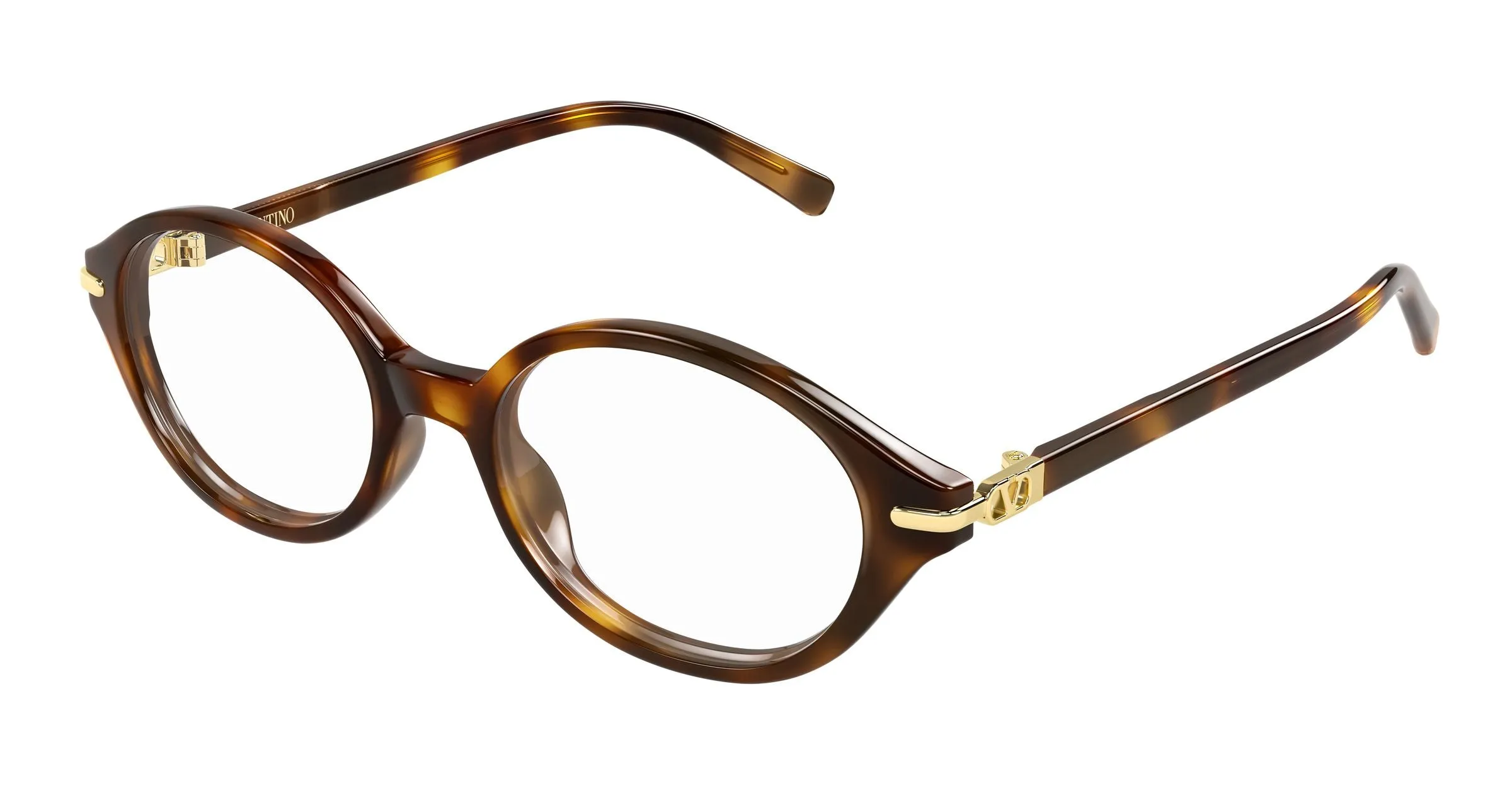Valentino VG0049O 002 Montature da vista Acetato Havana Trasparente Rotonda - immagine 1