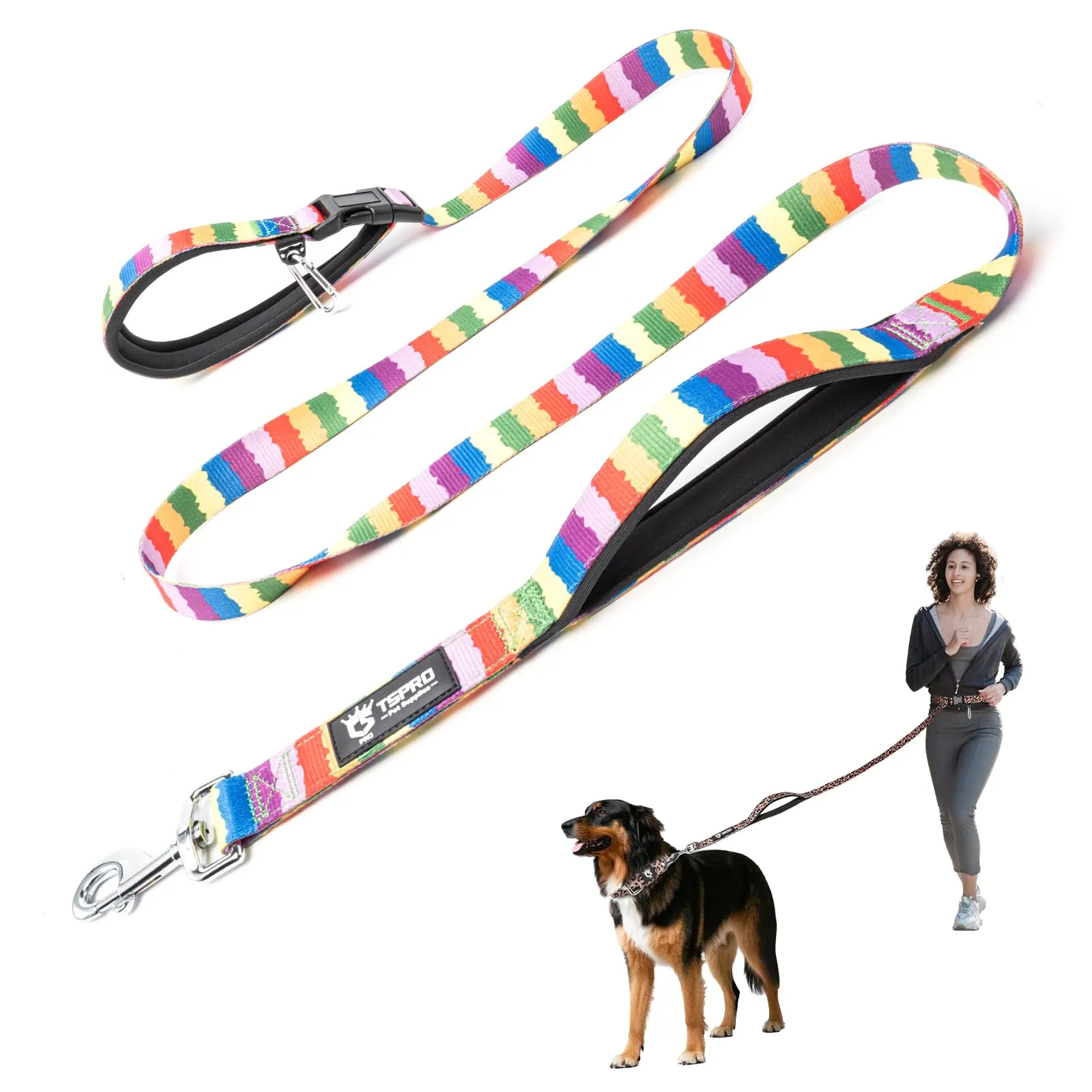 TSPRO Guinzaglio Cane Mani Libere Regolabile per Cani Medi e Grandi - immagine 1