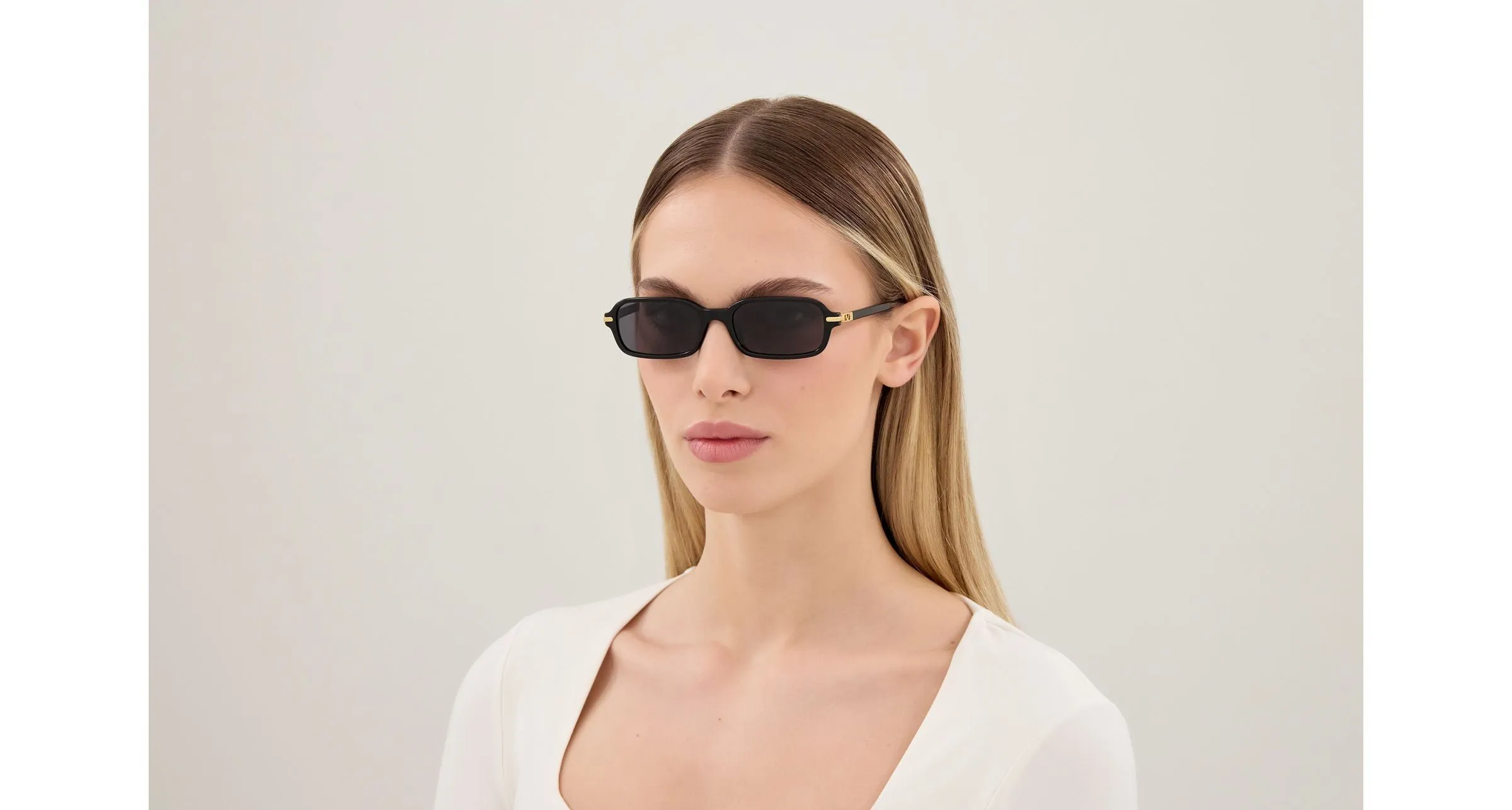 Valentino VG0047S 001 Occhiali da sole Acetato Nero Grigio Squadrata - immagine 3
