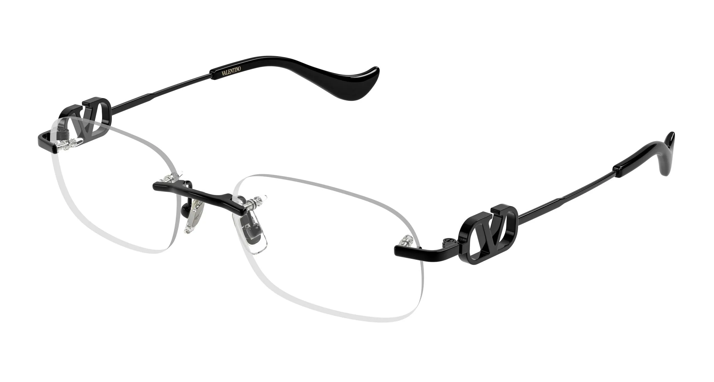 Valentino VG0034O 004 Montature da vista Metallo Nero Trasparente Rotonda - immagine 1