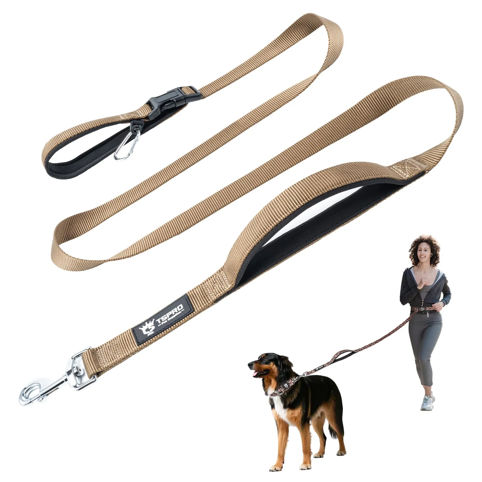 TSPRO Guinzaglio Cane Mani Libere Regolabile per Cani Medi e Grandi - immagine 1