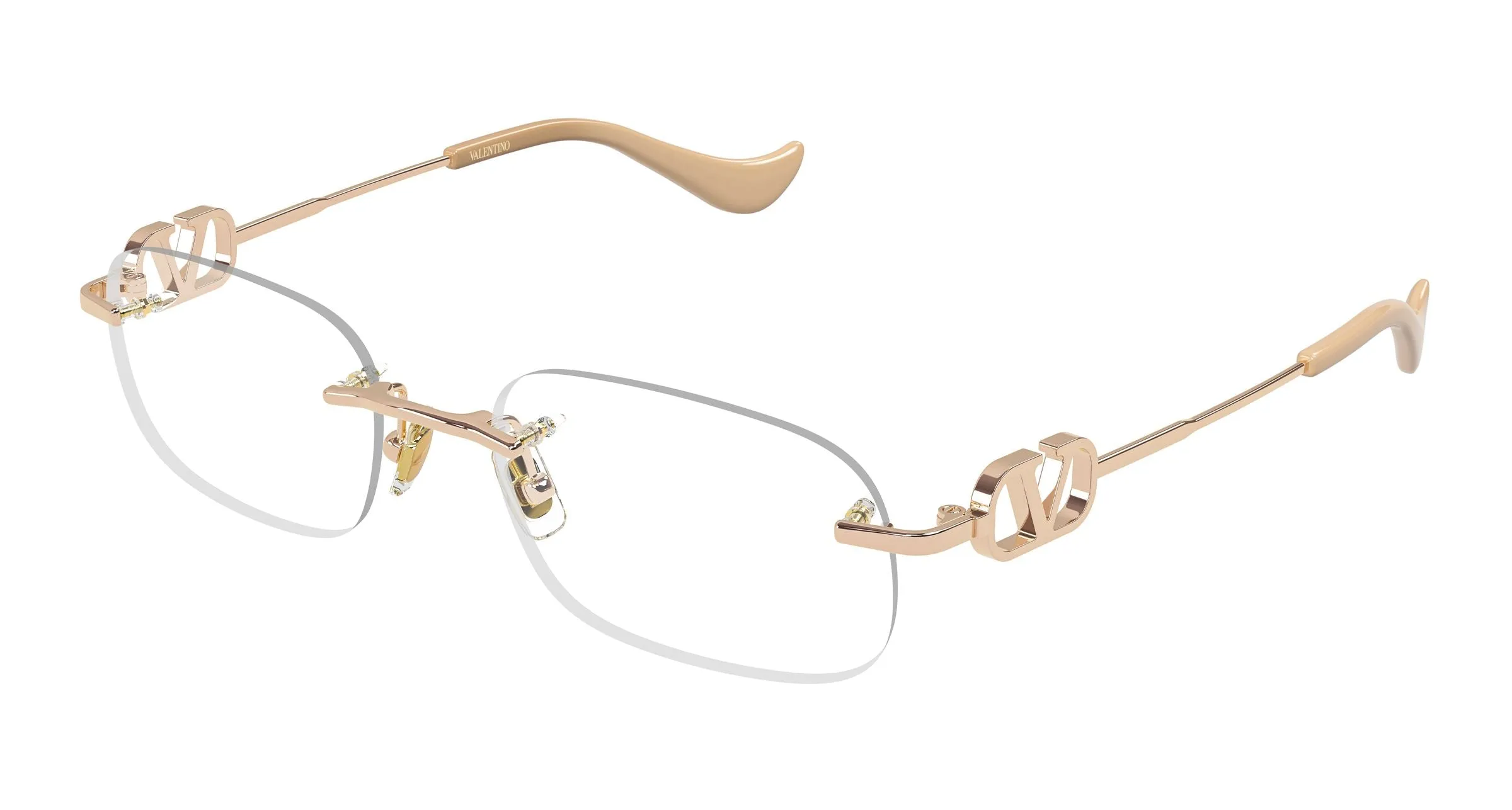 Valentino VG0034O 003 Montature da vista Metallo Oro Trasparente Rotonda - immagine 1