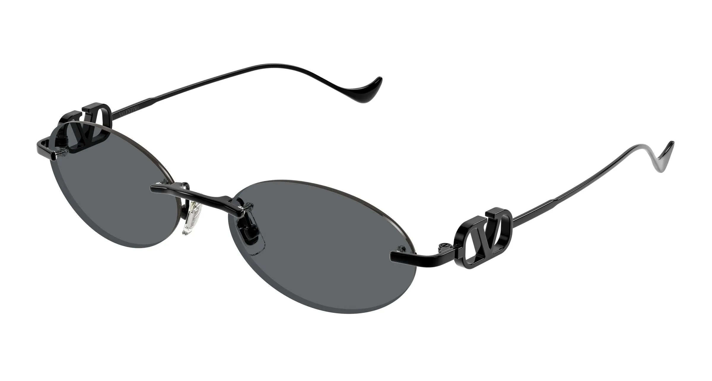 Valentino VG0032S 007 Occhiali da sole Metallo Nero Grigio Geometrica - immagine 1