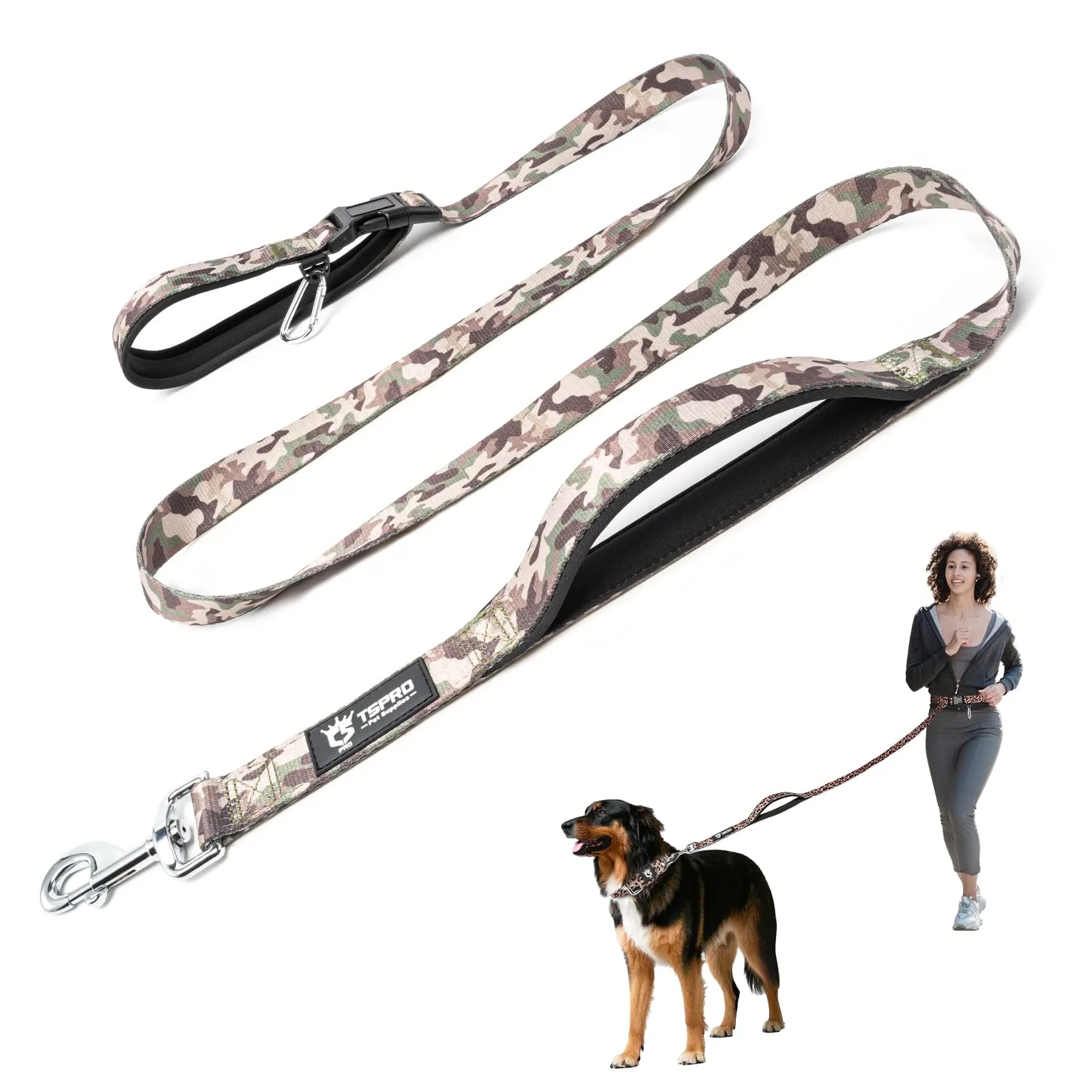 TSPRO Guinzaglio Cane Mani Libere Regolabile per Cani Medi e Grandi - immagine 1