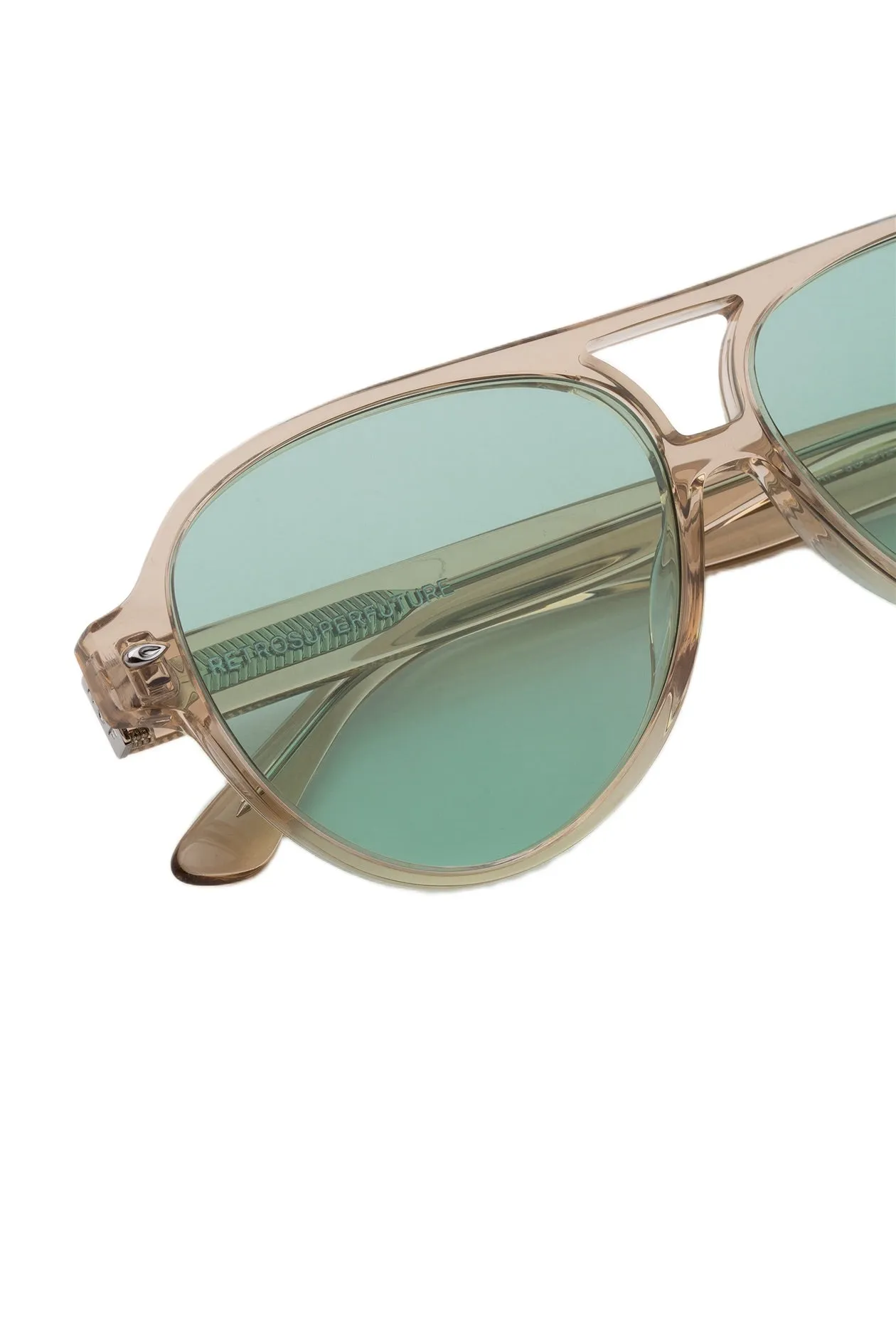 Retrosuperfuture JNK OMBRA RESIN Occhiali da sole Acetato Beige Blu Pilot Normale - immagine 3