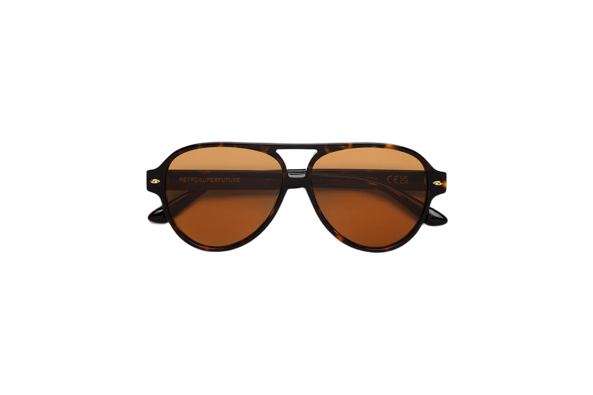 Retrosuperfuture G2V OMBRA 3627 REFINED Occhiali da sole Acetato Havana Marrone Pilot Normale - immagine 2