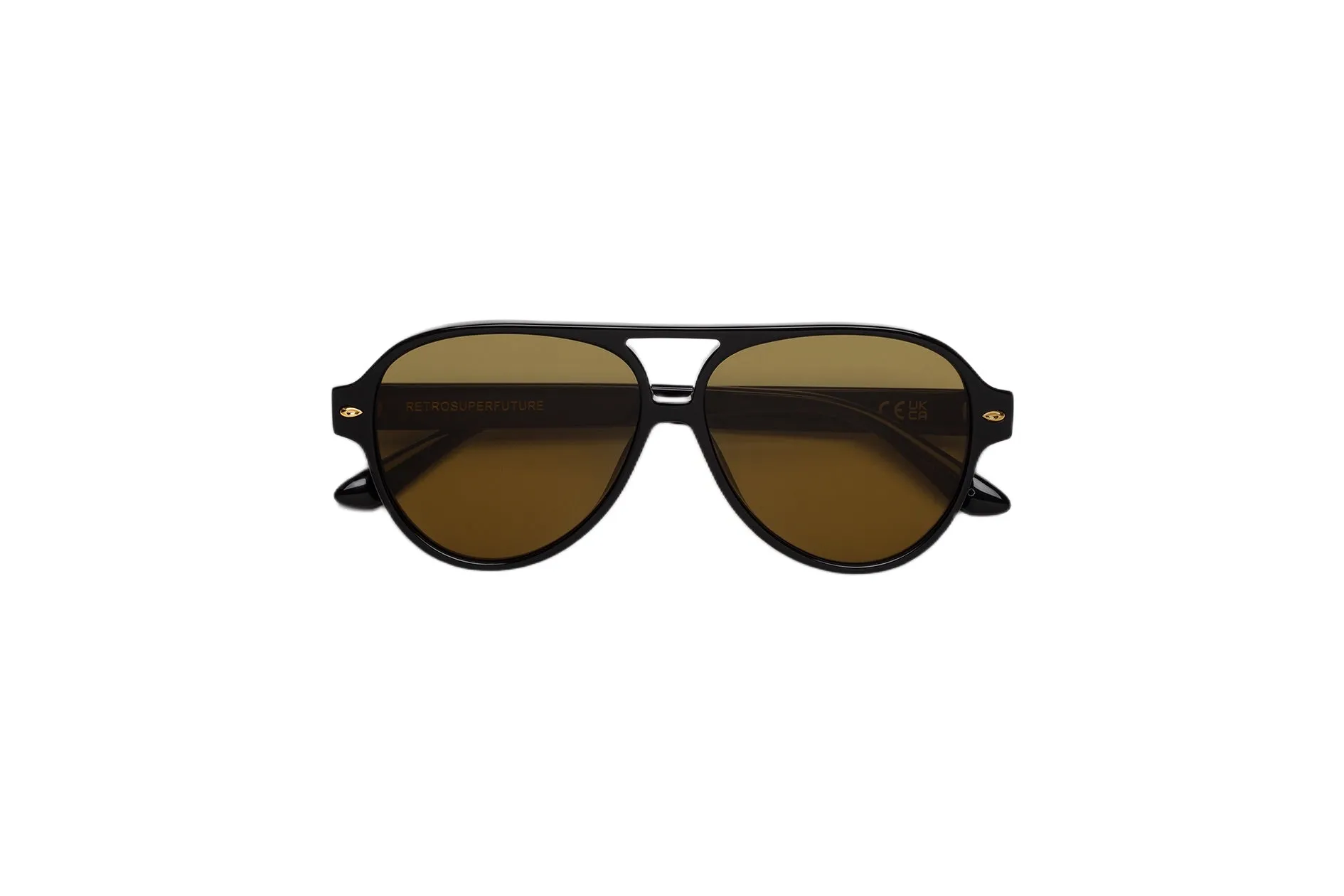 Retrosuperfuture FFU OMBRA VINTAGE BROWN Occhiali da sole Acetato Nero Marrone Pilot Normale - immagine 2