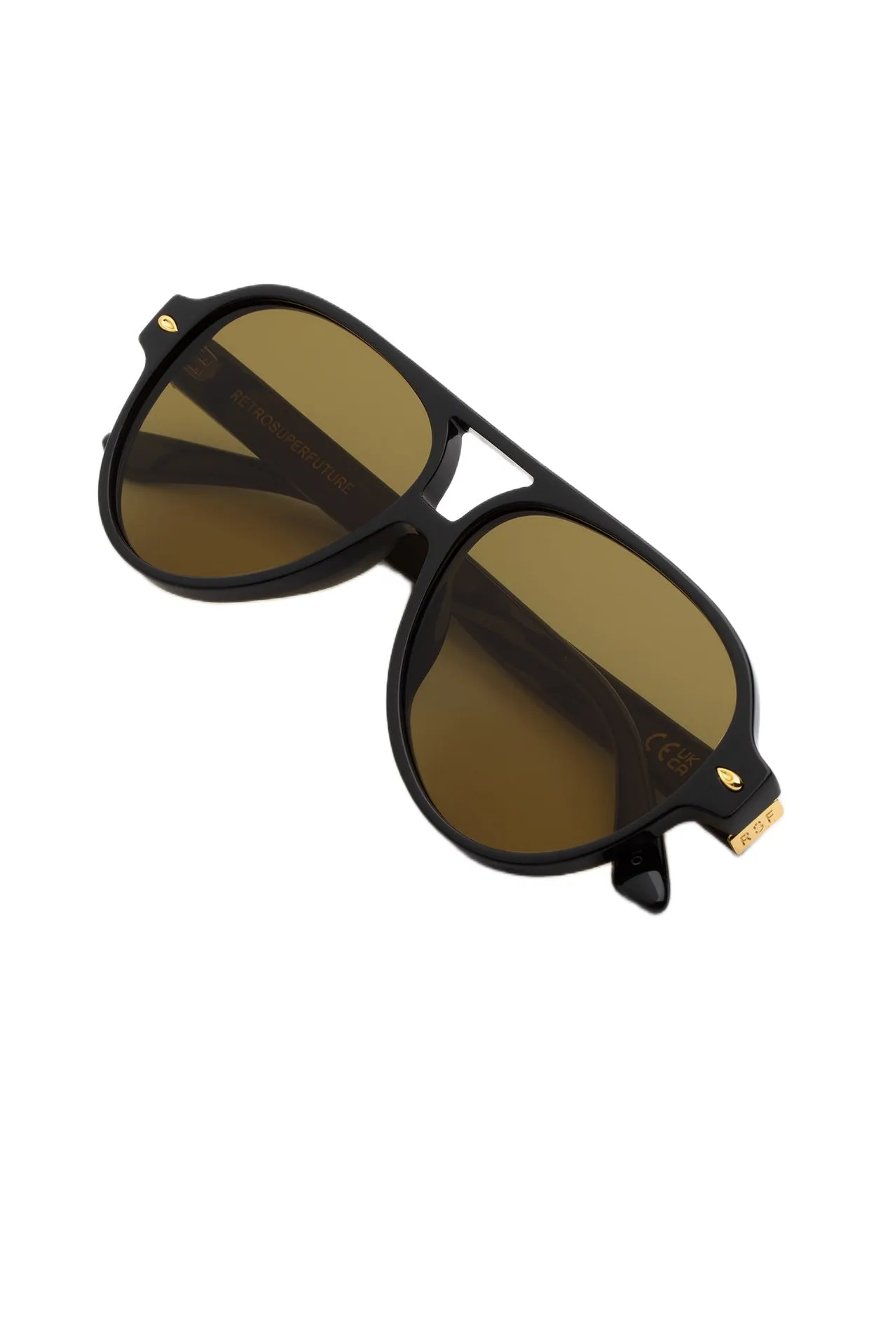 Retrosuperfuture FFU OMBRA VINTAGE BROWN Occhiali da sole Acetato Nero Marrone Pilot Normale - immagine 3