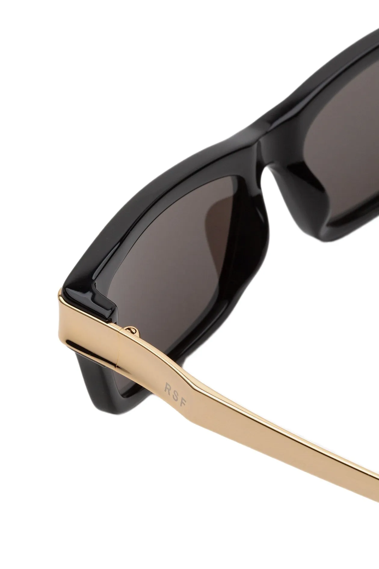 Retrosuperfuture 9KV RAIO FRANCIS & GOLD Occhiali da sole Acetato Nero Nero Squadrata Normale - immagine 3