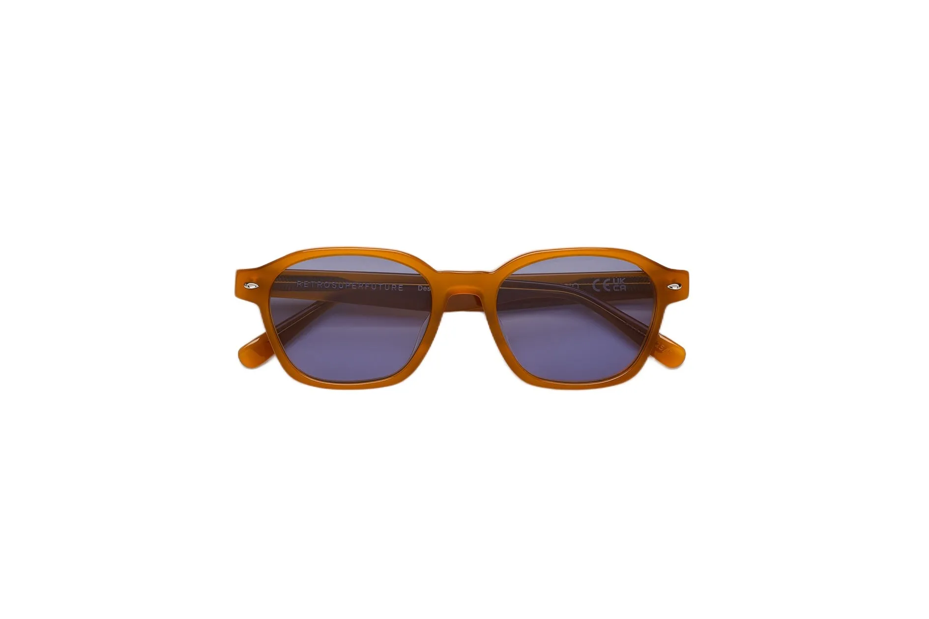 Retrosuperfuture PGZ SEGNO MIELE Occhiali da sole Acetato Giallo Viola Squadrata - immagine 2