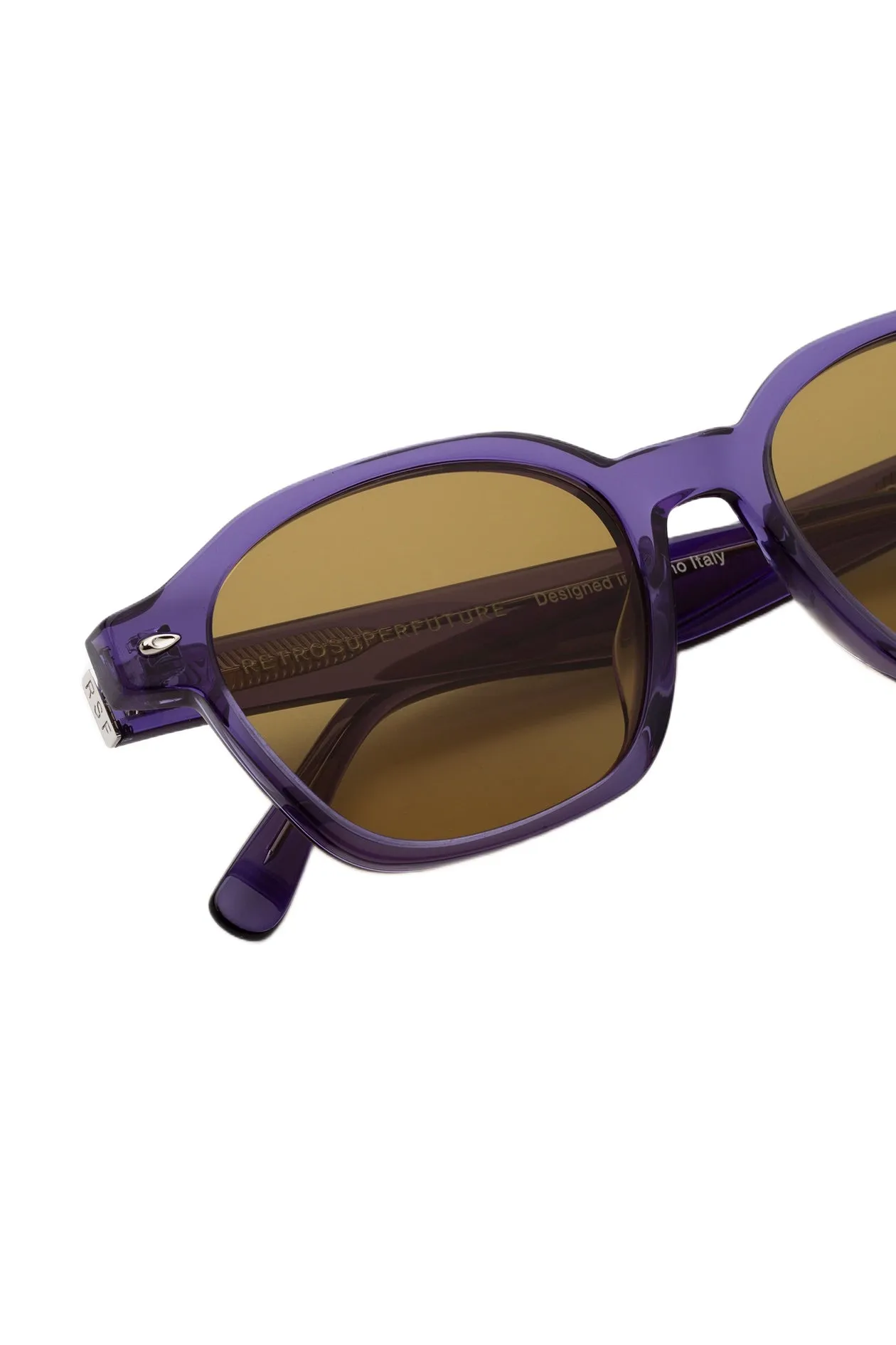 Retrosuperfuture V26 SEGNO DREAMER Occhiali da sole Acetato Viola Marrone Squadrata - immagine 3