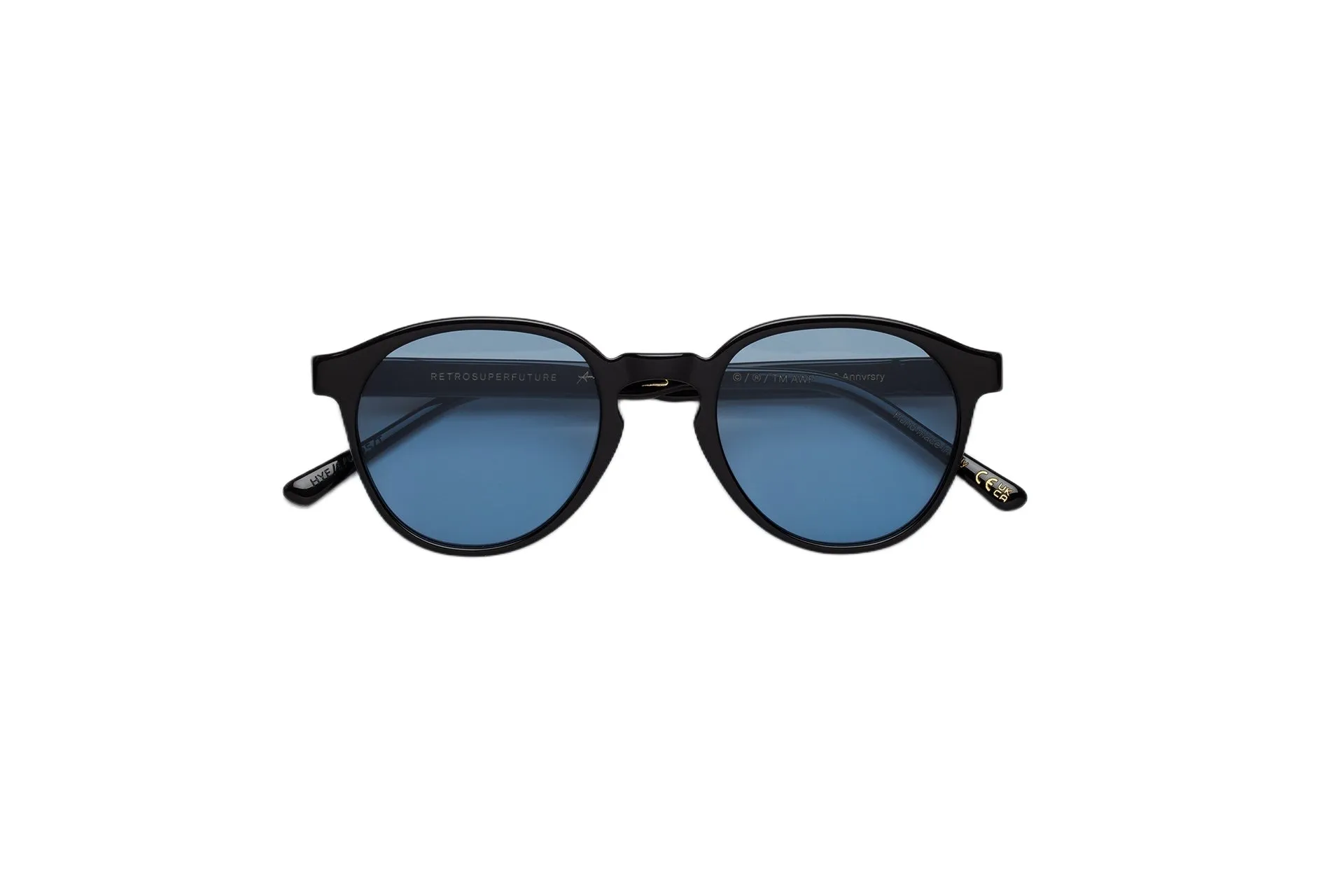 Retrosuperfuture HYE THE WARHOL AZURE Occhiali da sole Acetato Nero Blu Rotonda - immagine 2