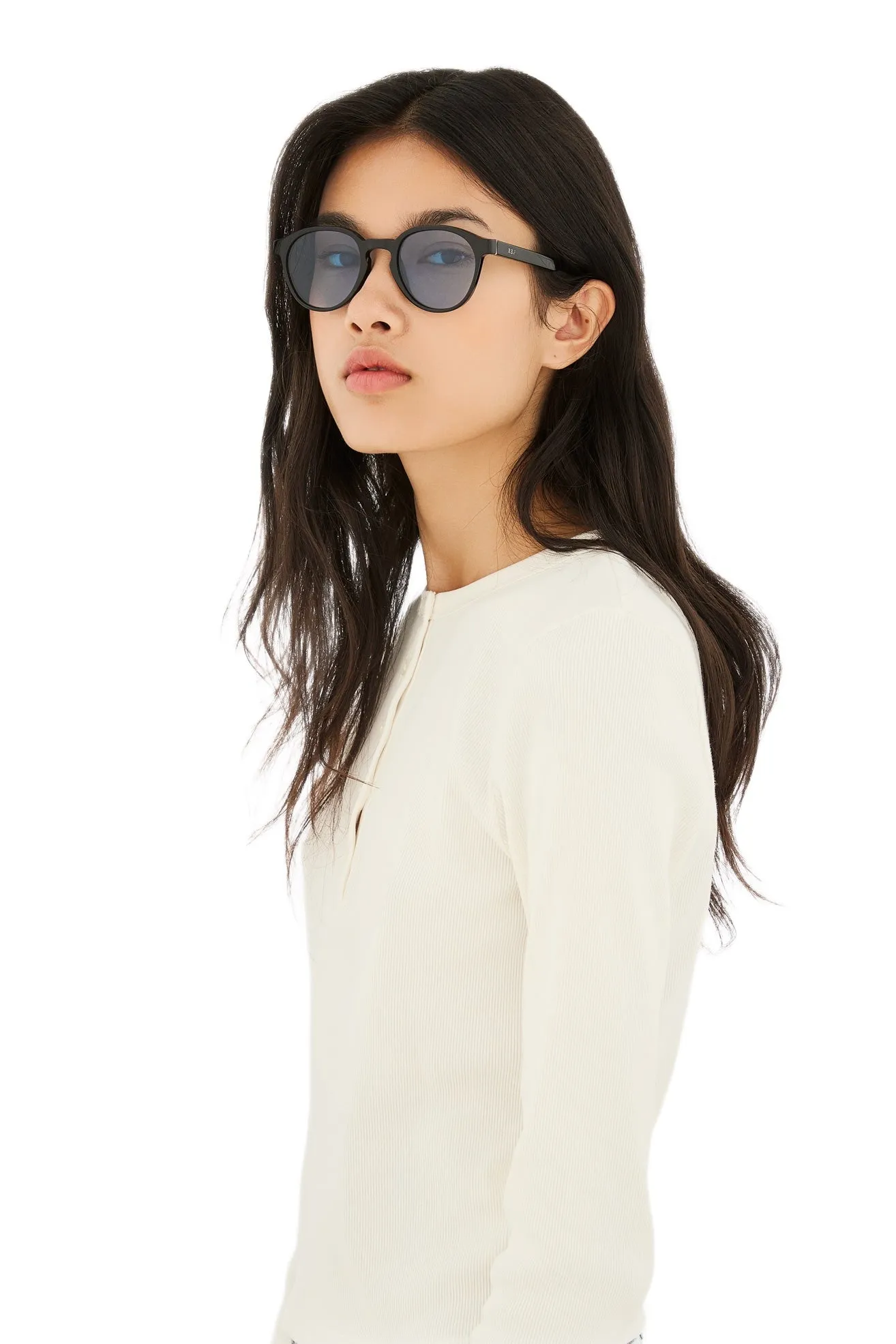 Retrosuperfuture HYE THE WARHOL AZURE Occhiali da sole Acetato Nero Blu Rotonda - immagine 4