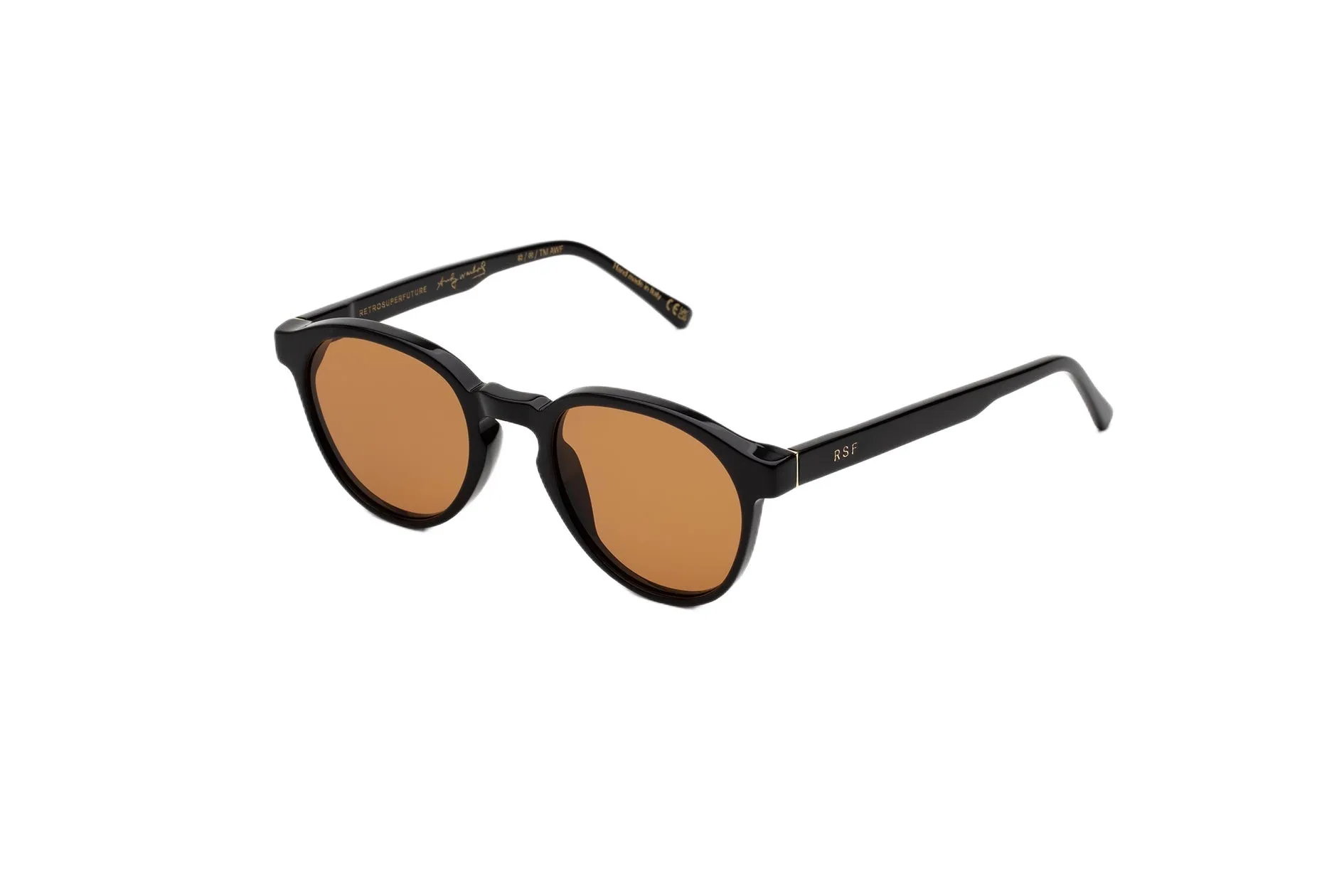 Retrosuperfuture ITZ THE WARHOL REFINED Occhiali da sole Acetato Nero Marrone Rotonda - immagine 1