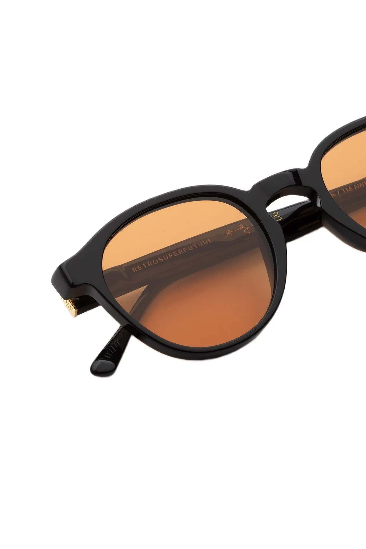 Retrosuperfuture ITZ THE WARHOL REFINED Occhiali da sole Acetato Nero Marrone Rotonda - immagine 3