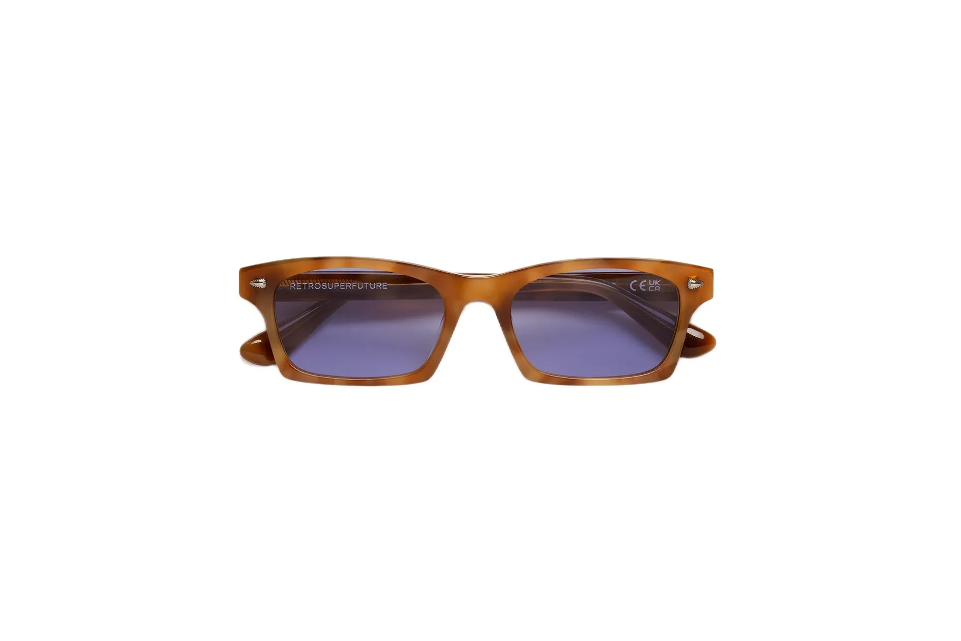 Retrosuperfuture 60Y TAYO TARTARUGA Occhiali da sole Acetato Havana Blu Squadrata - immagine 2