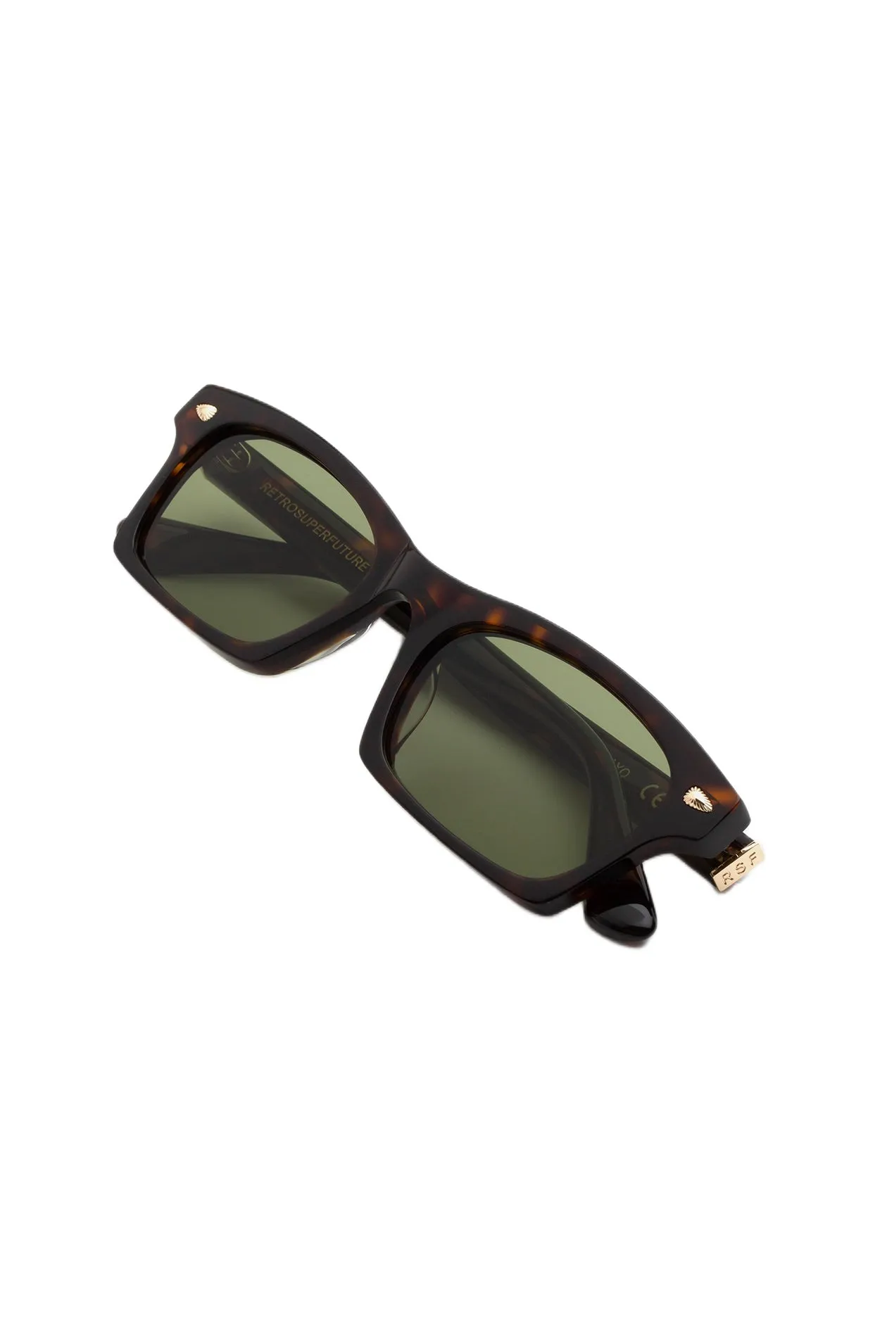 Retrosuperfuture 9E8 TAYO 3627 GREEN Occhiali da sole Acetato Havana Verde Squadrata - immagine 3