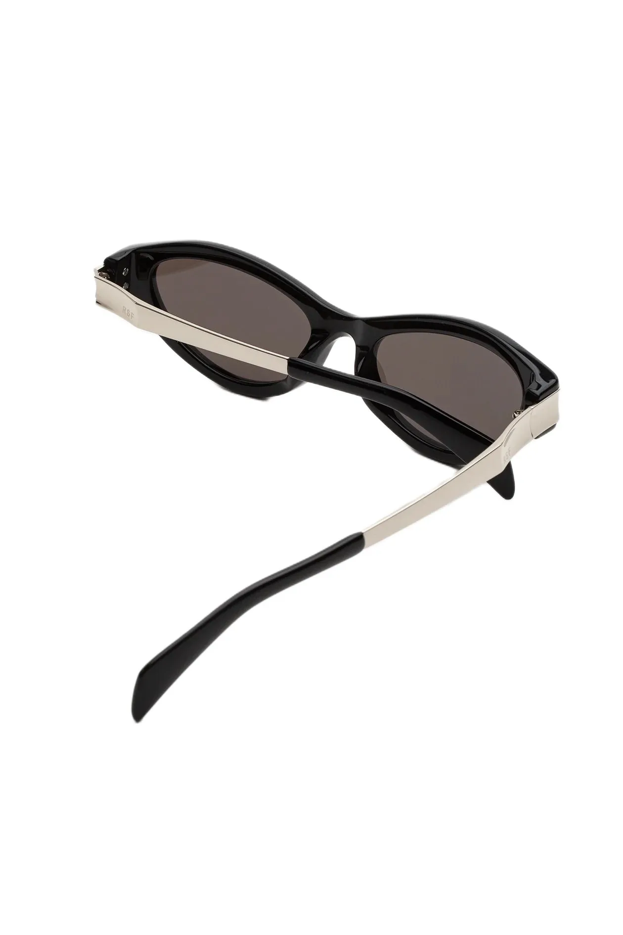 Retrosuperfuture QYE SOLAZU BLACK & SILVER Occhiali da sole Acetato Nero Nero Cat Eye Normale - immagine 3