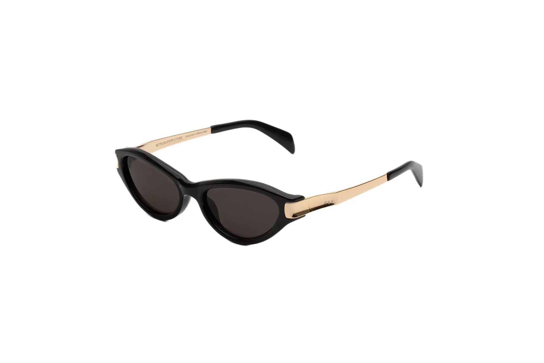 Retrosuperfuture AY4 SOLAZU BLACK & GOLD Occhiali da sole Acetato Nero Nero Cat Eye Normale - immagine 1