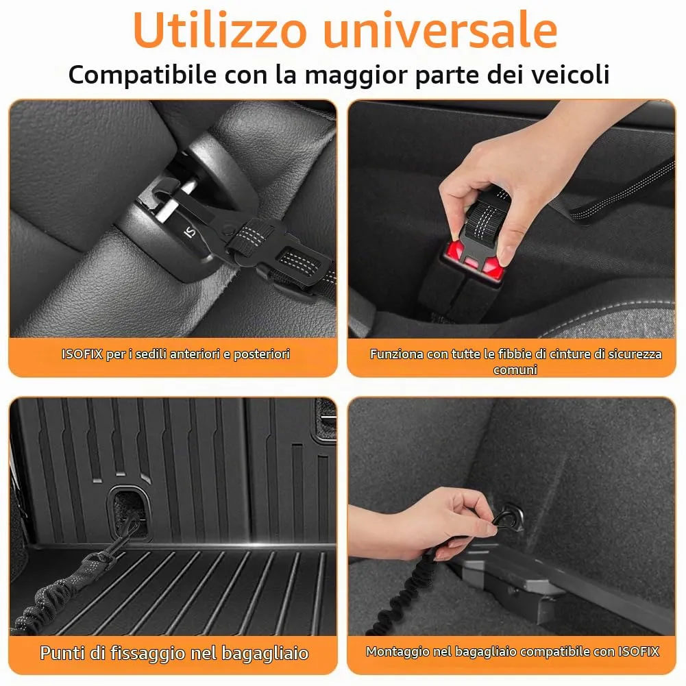 OSDUE Cintura di Sicurezza per Cane in Auto, 1 Pezzi Regolabile ed Elastica 70-90 cm, Cinturino di Sicurezza per Viaggiare con Cane e Gatto, Adatto per Tutte le Auto, Nero - immagine 5