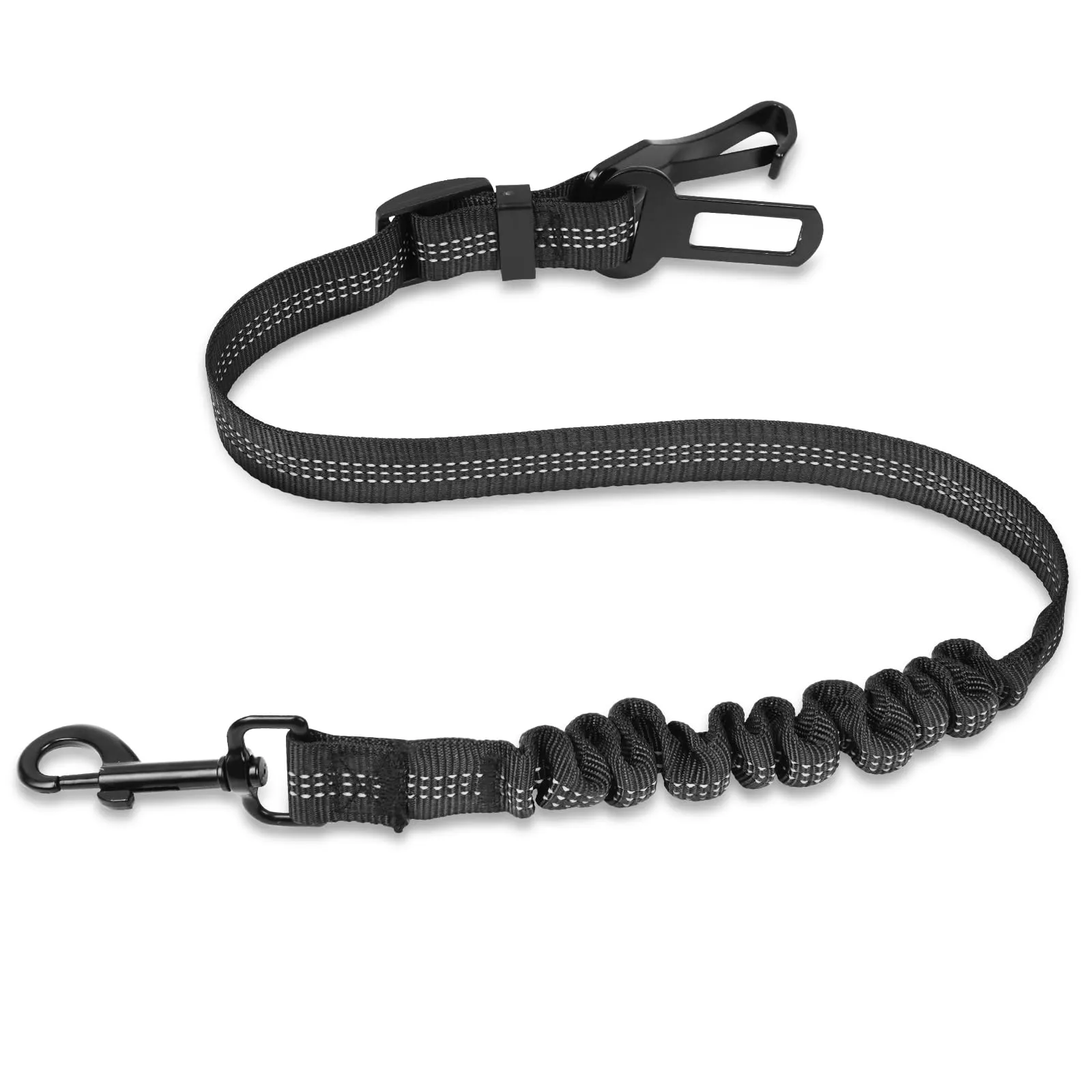 OSDUE Cintura di Sicurezza per Cane in Auto, 1 Pezzi Regolabile ed Elastica 70-90 cm, Cinturino di Sicurezza per Viaggiare con Cane e Gatto, Adatto per Tutte le Auto, Nero - immagine 8