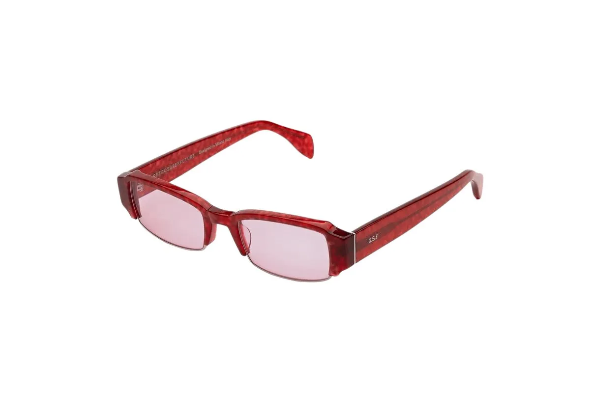 Retrosuperfuture 2L8 VEDAS MARMELLATA Occhiali da sole Acetato Rosso Rosa Squadrata Normale - immagine 1