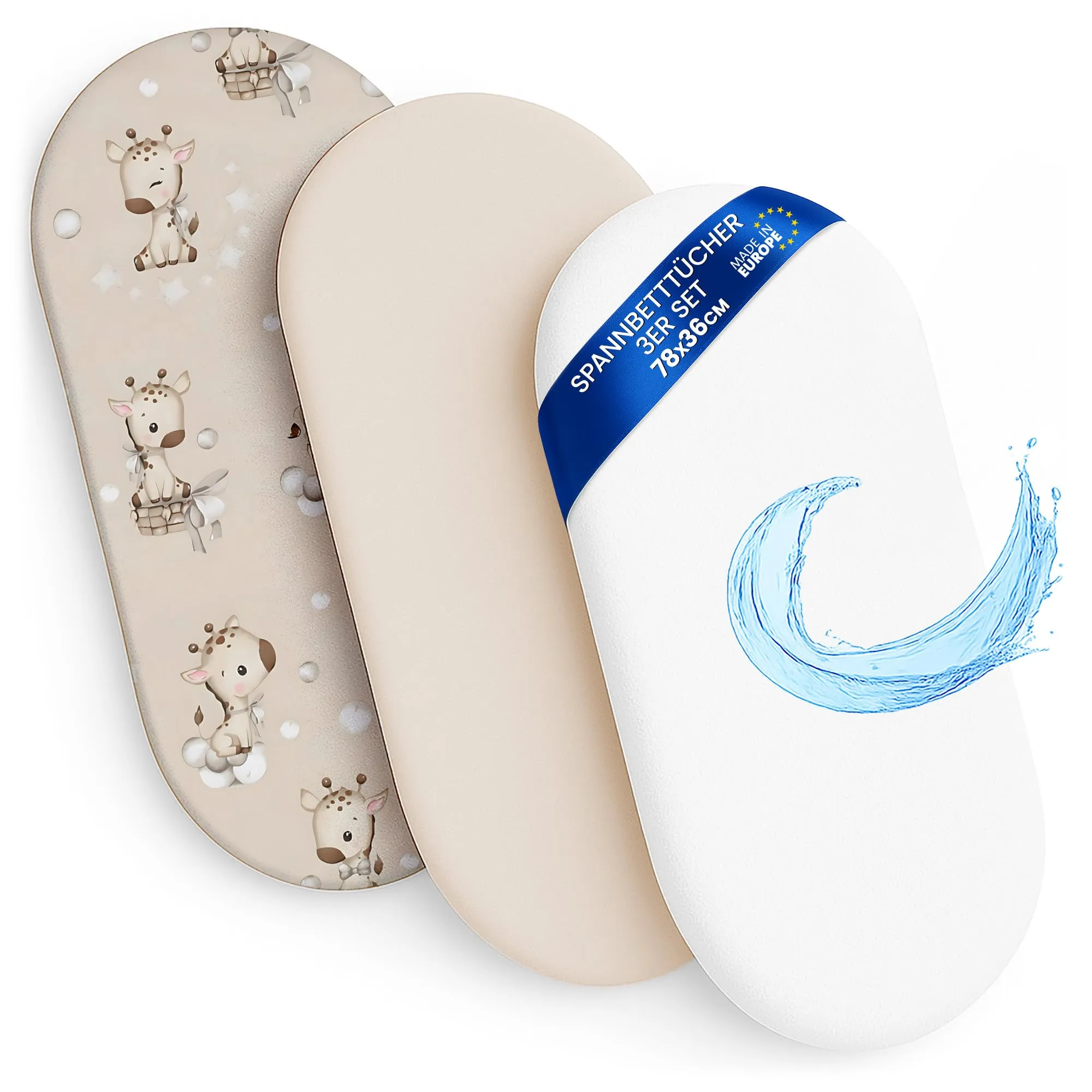 Lenzuola con angoli elastico Passeggino set di 3 Coprimaterasso Bimbo - immagine 1