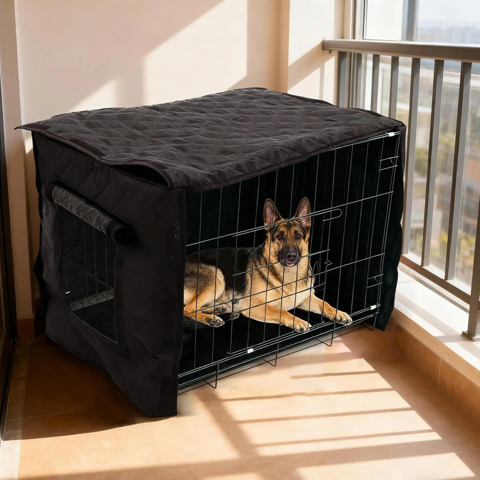 Generico Coperture Per Cucce E Gabbie Per Cani | Isolata Termicamente E Ventilata Con La Privacy,Copertura Impermeabile Per Gabbia,Per L Inverno All Aperto Il Patio Il Campeggio La Casa E Cucciolo - immagine 5