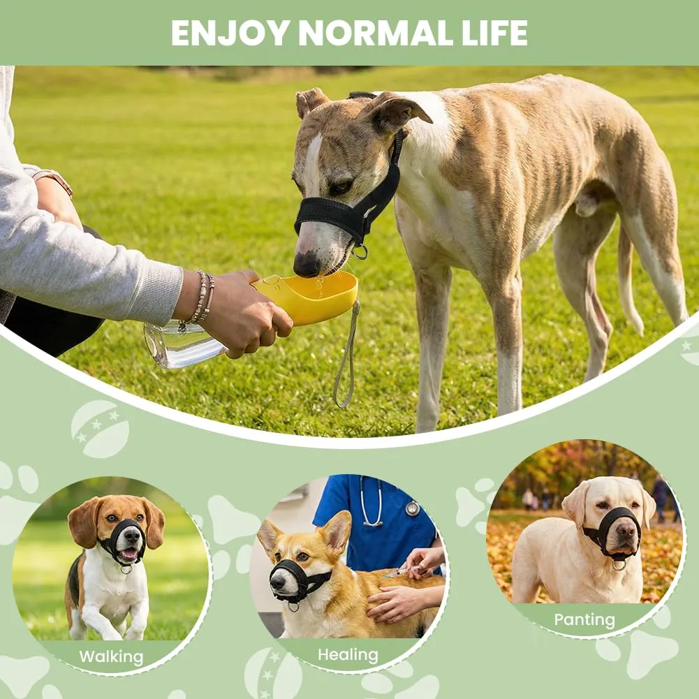 AUAUY Museruola per Cane, Materiale in Nylon, con Anello Regolabile, S-Nero - immagine 7