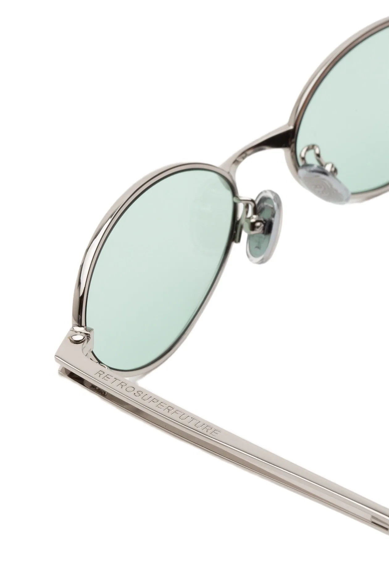 Retrosuperfuture HF9 LUNO PISCINA Occhiali da sole Metallo Argento Blu Geometrica Normale - immagine 3