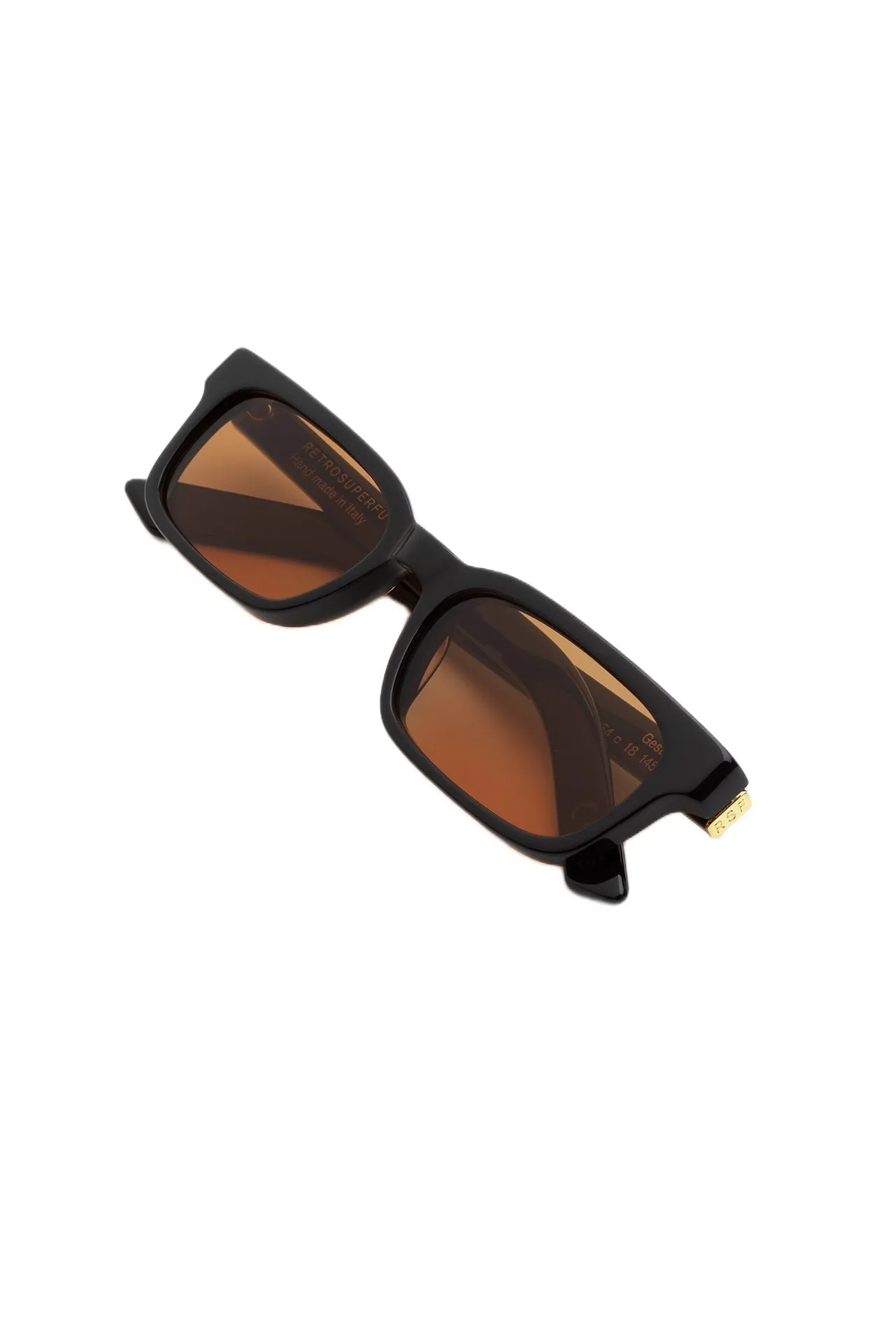Retrosuperfuture MTI GESTO REFINED Occhiali da sole Acetato Nero Marrone Squadrata Normale - immagine 3