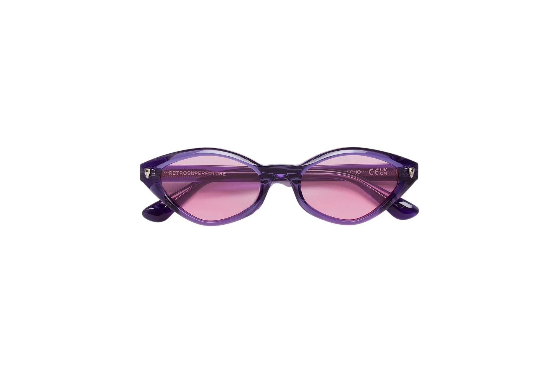 Retrosuperfuture PLM ECHO DREAMER Occhiali da sole Acetato Viola Rosa Geometrica Normale - immagine 2