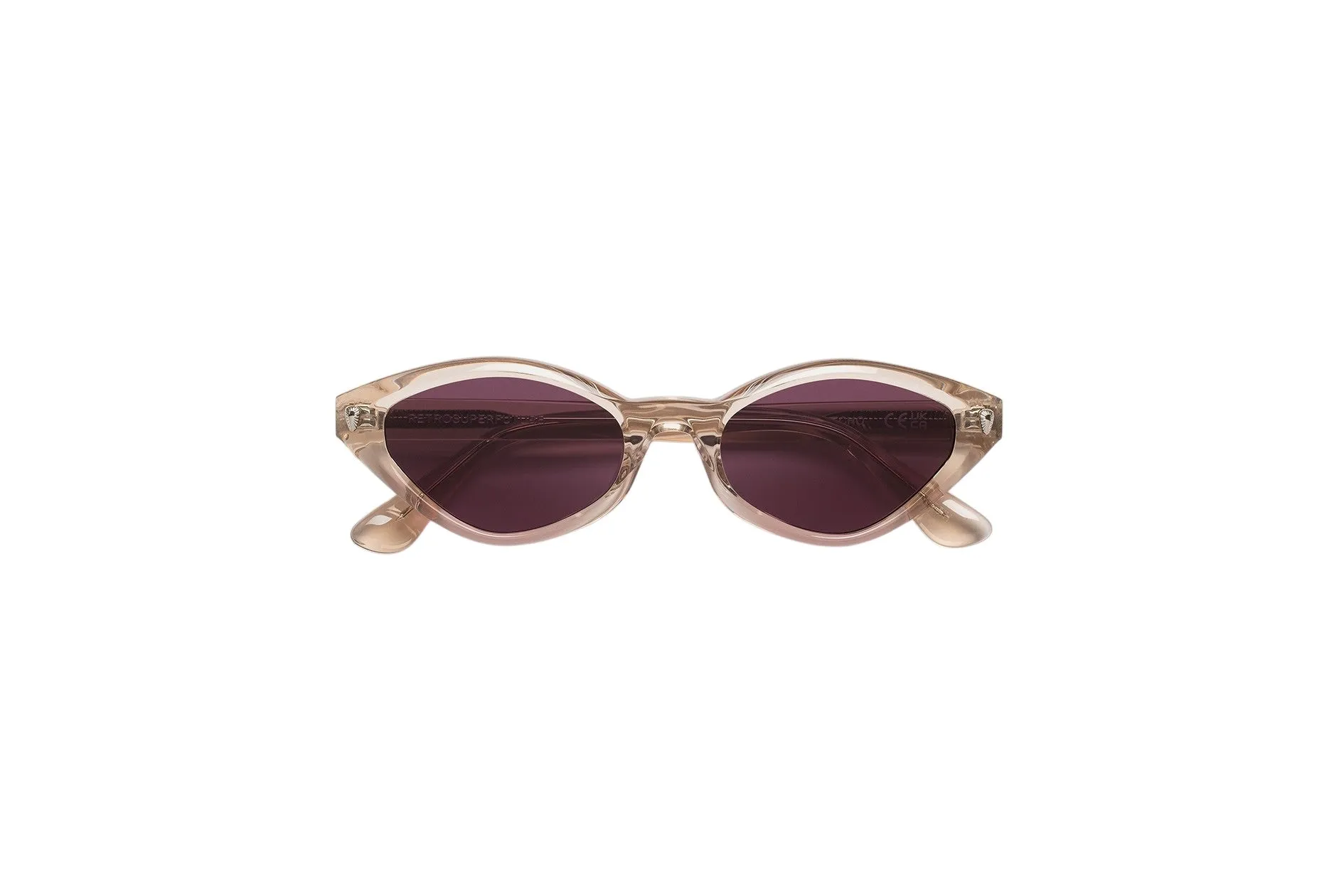 Retrosuperfuture J6F ECHO RESIN Occhiali da sole Acetato Beige Bordeaux Geometrica Normale - immagine 2