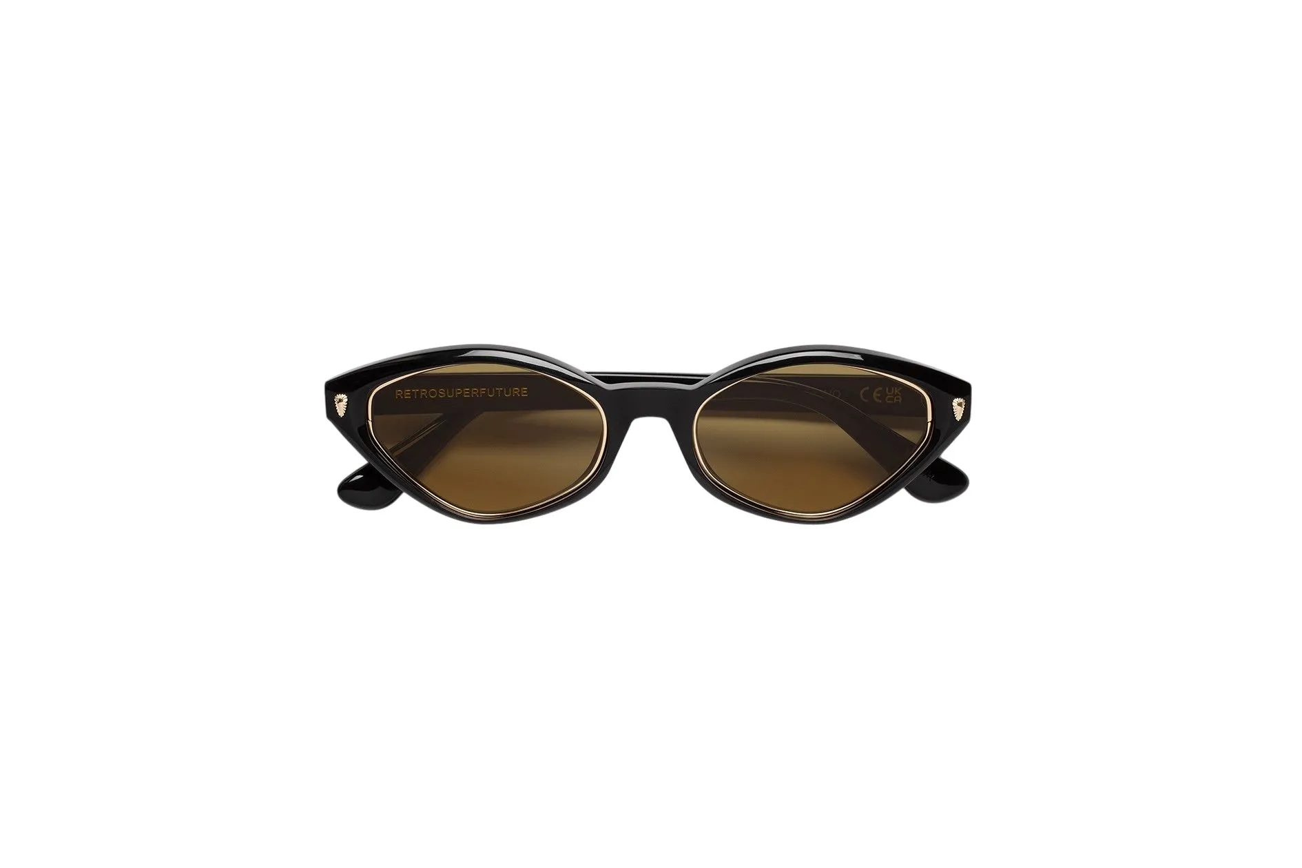 Retrosuperfuture S77 ECHO IMPERO VINTAGE Occhiali da sole Acetato Nero Marrone Geometrica Normale - immagine 2