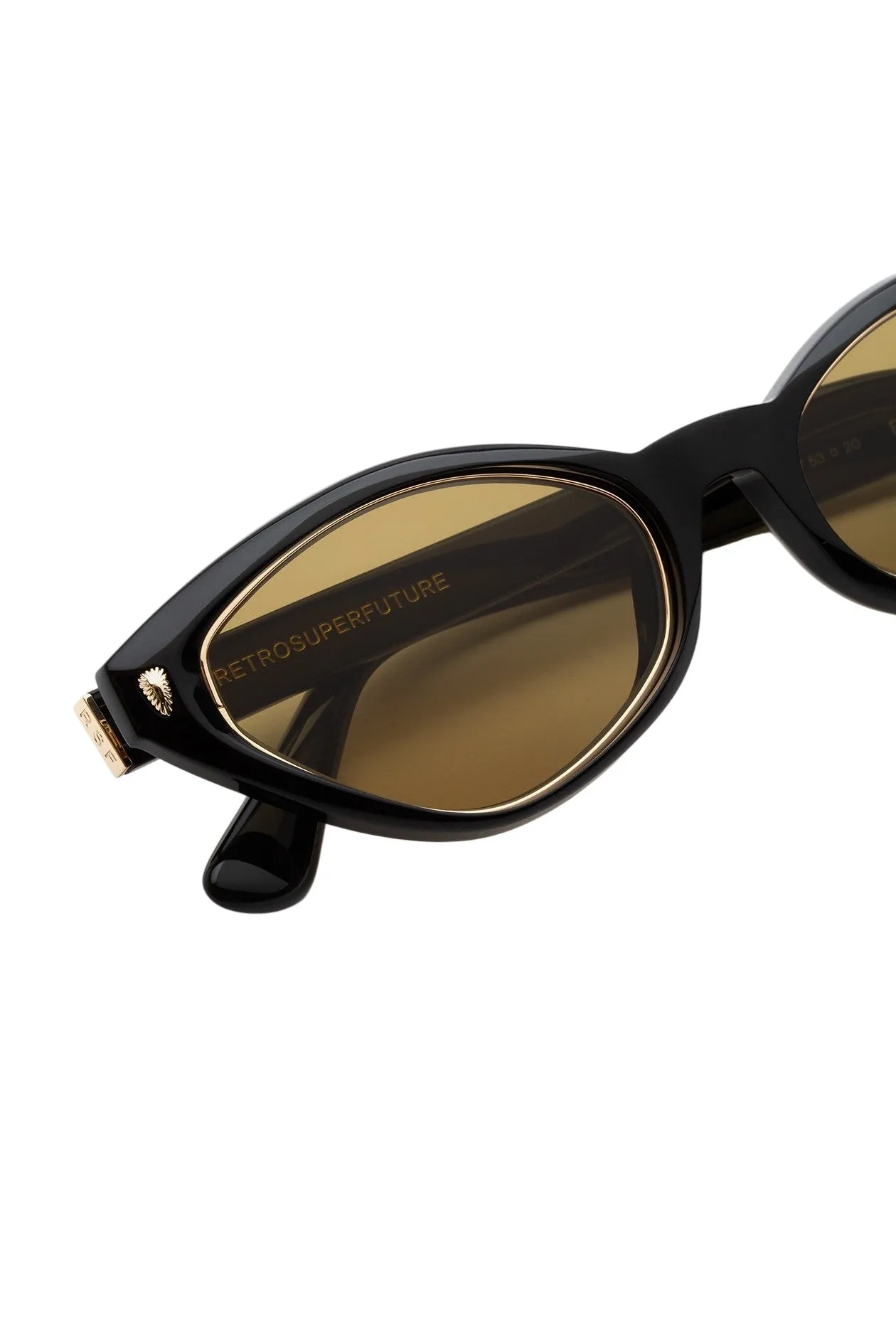 Retrosuperfuture S77 ECHO IMPERO VINTAGE Occhiali da sole Acetato Nero Marrone Geometrica Normale - immagine 3