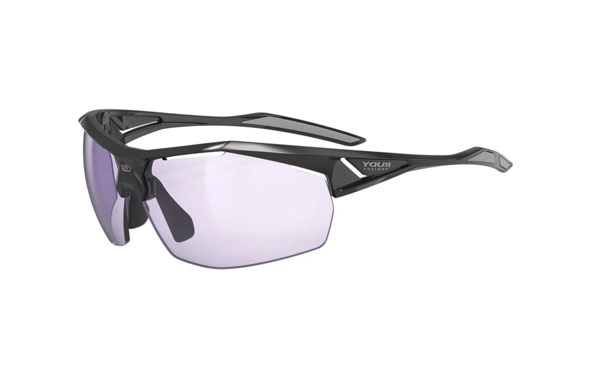 RUDY PROJECT RUDY PROJECT SYDUS BLACK GLOSS - ImpactX 2 LASER PURPLE Occhiali da sole Bio Poliammide Nero Viola Maschera Fotocromatiche - immagine 1