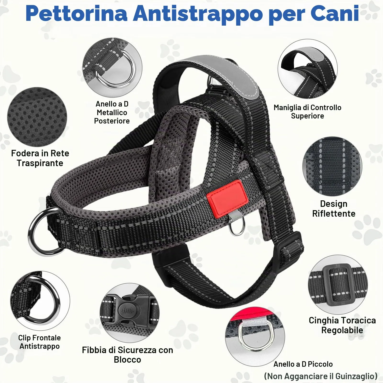 Pettorina Anti-Tiro Regolabile per Cani - immagine 3