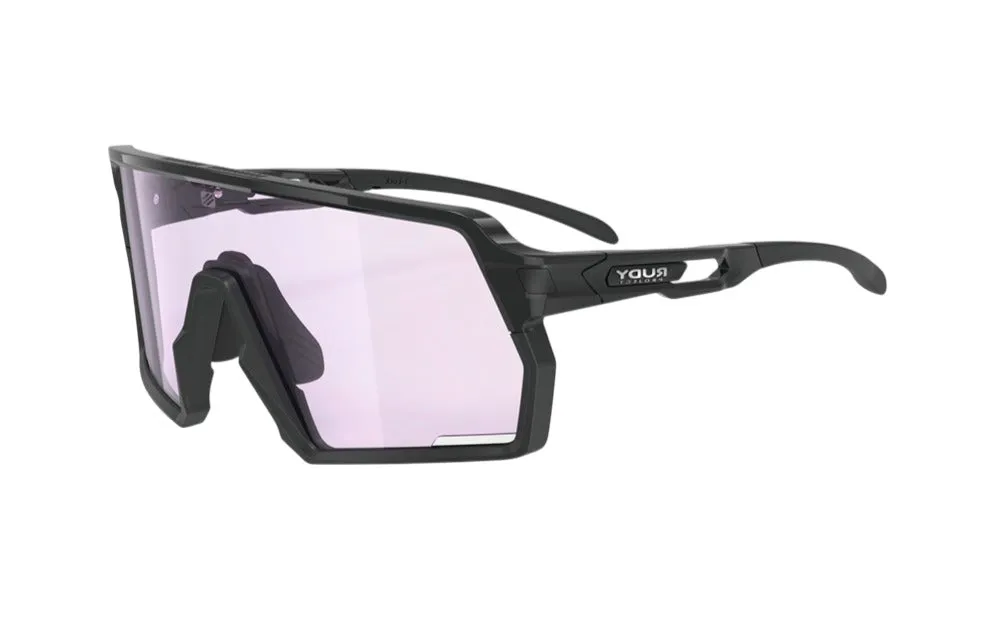 RUDY PROJECT KELION BLACK GLOSS- ImpactX 2 LASER PURPLE Occhiali da sole Bio Poliammide Nero Viola Maschera Fotocromatiche - immagine 1