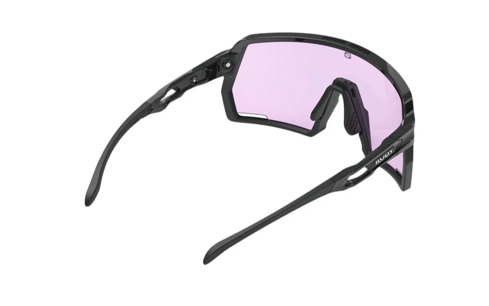 RUDY PROJECT KELION BLACK GLOSS- ImpactX 2 LASER PURPLE Occhiali da sole Bio Poliammide Nero Viola Maschera Fotocromatiche - immagine 3