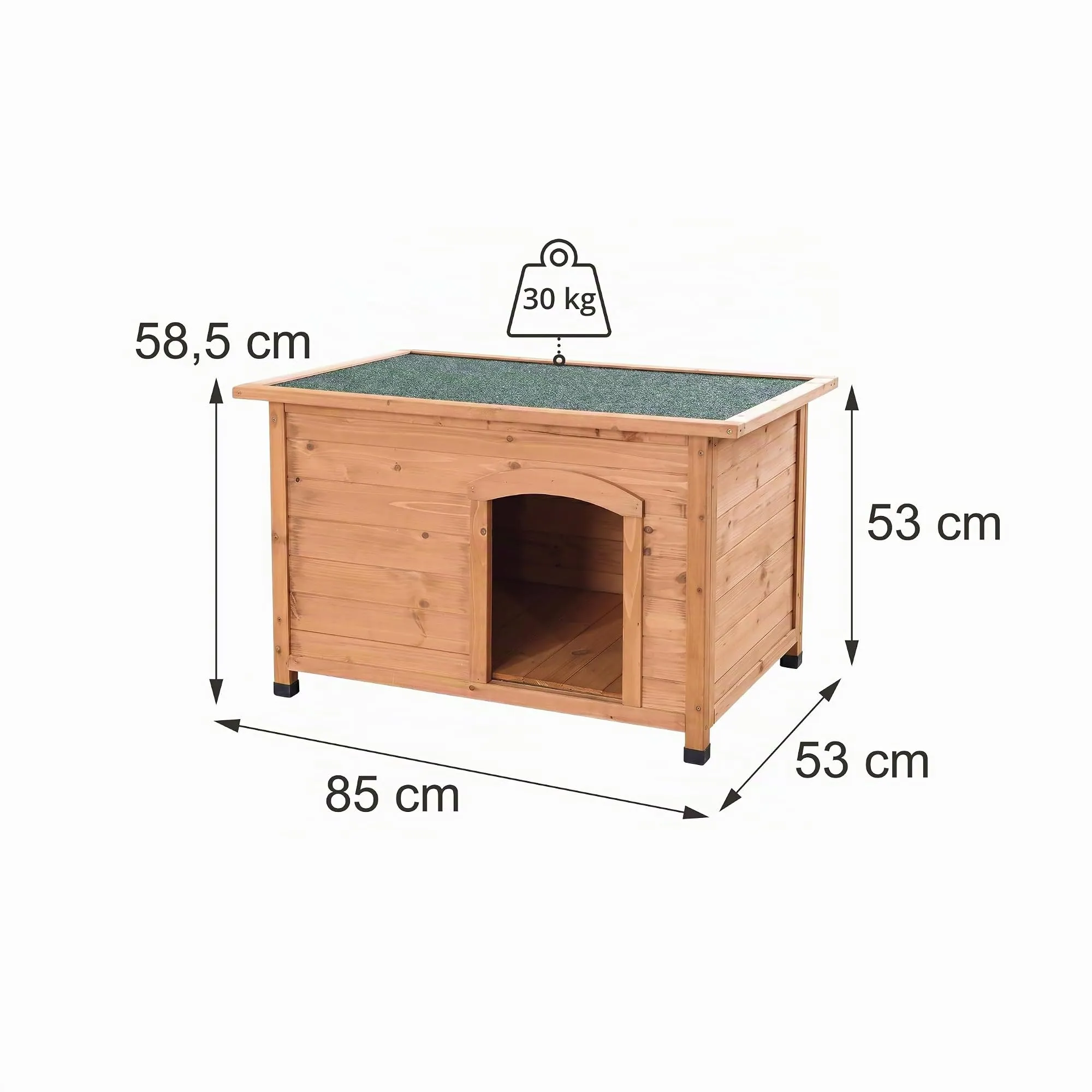Relaxdays Cuccia per cani, legno, HxLxP: 58,5 x 85 x 53 cm, arancione/verde - immagine 4