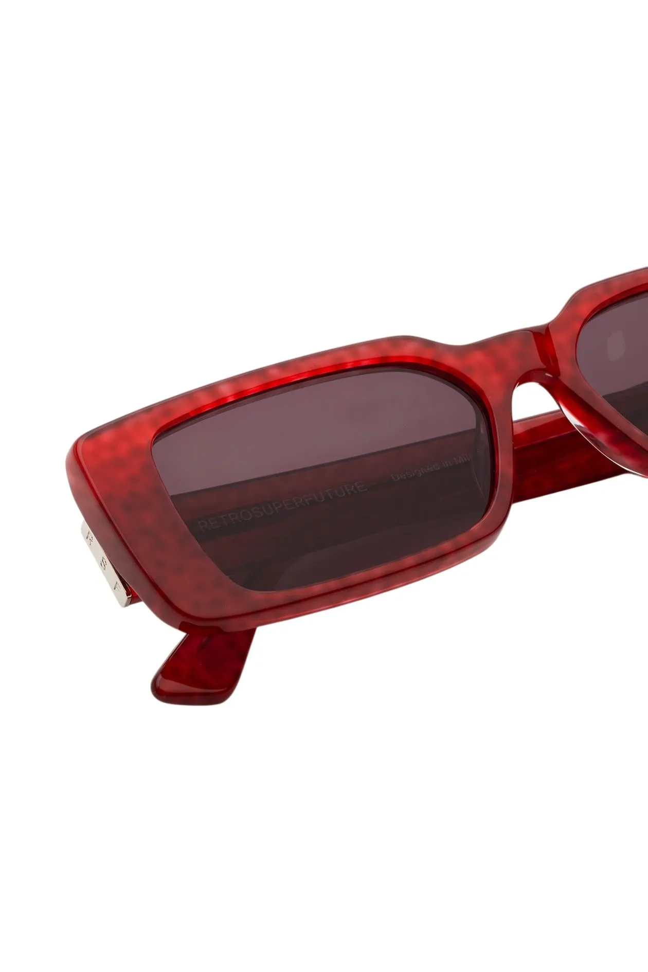 Retrosuperfuture PU8 CHICO MARMELLATA Occhiali da sole Acetato Rosso Rosso Squadrata Normale - immagine 3