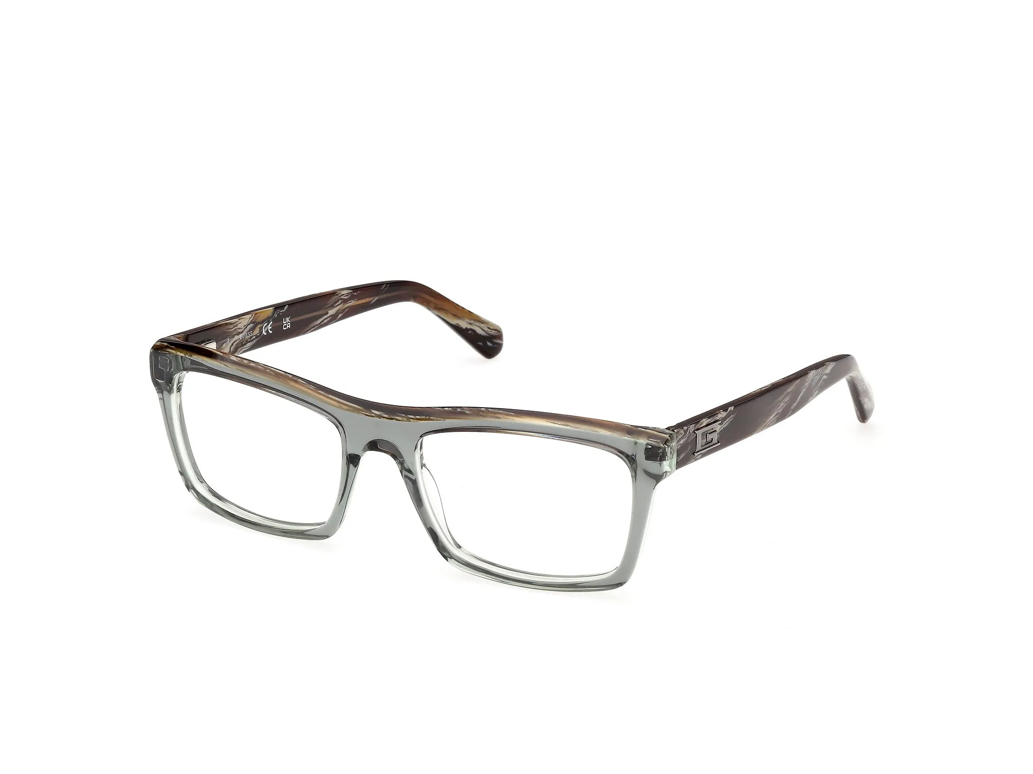 Guess GU50452 96 Montature da vista Acetato Verde Squadrata Normale - immagine 1